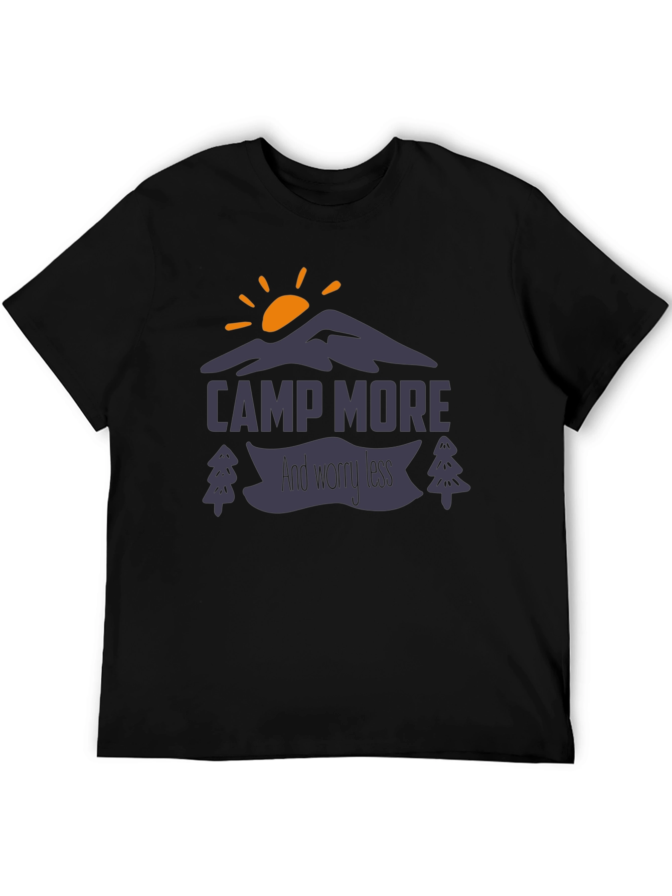 Black Camp More Worry Less Graphic Tee view 5