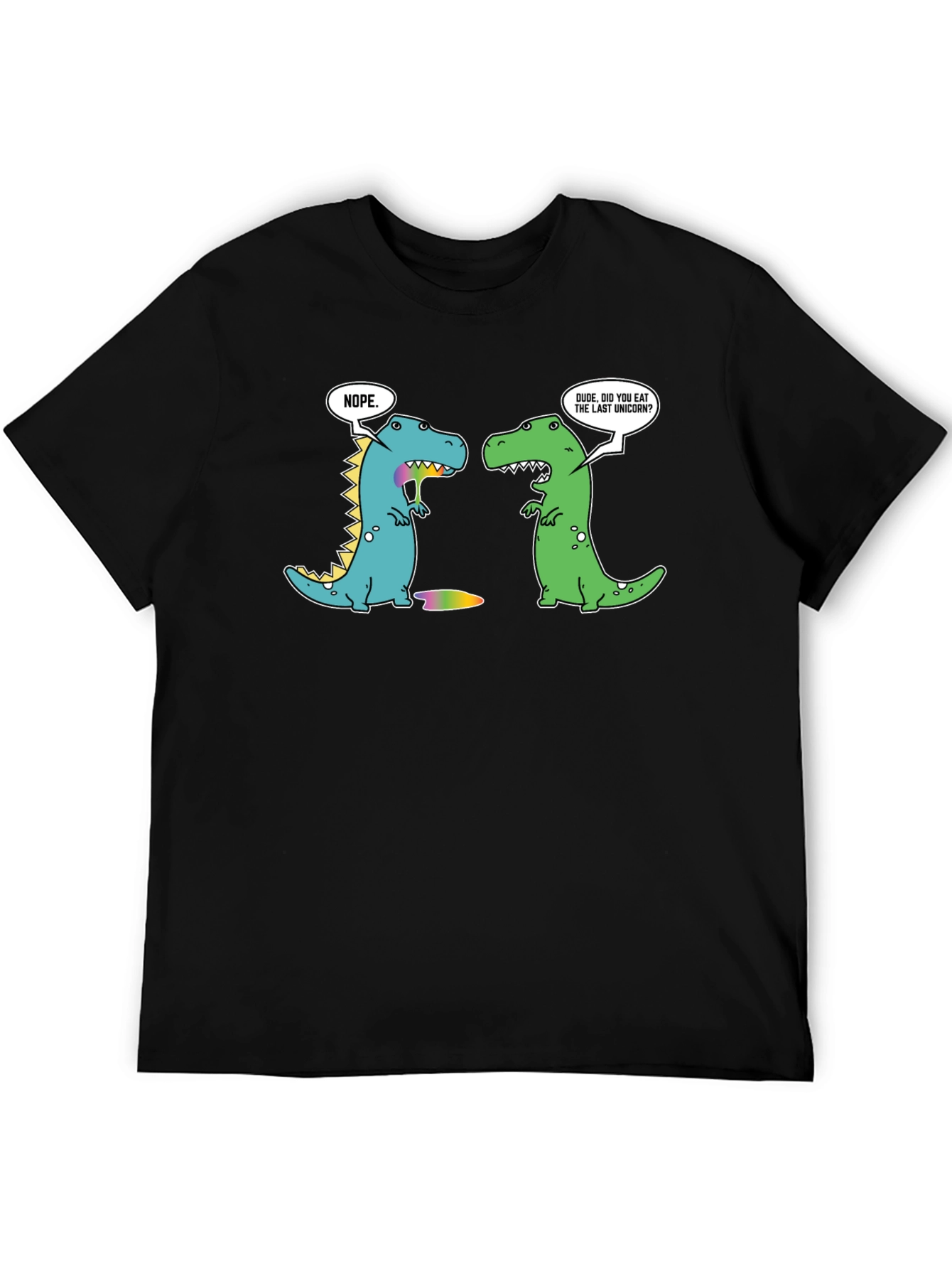 Black Dinosaur Unicorn T-Shirt - Funny Graphic Tee view 5
