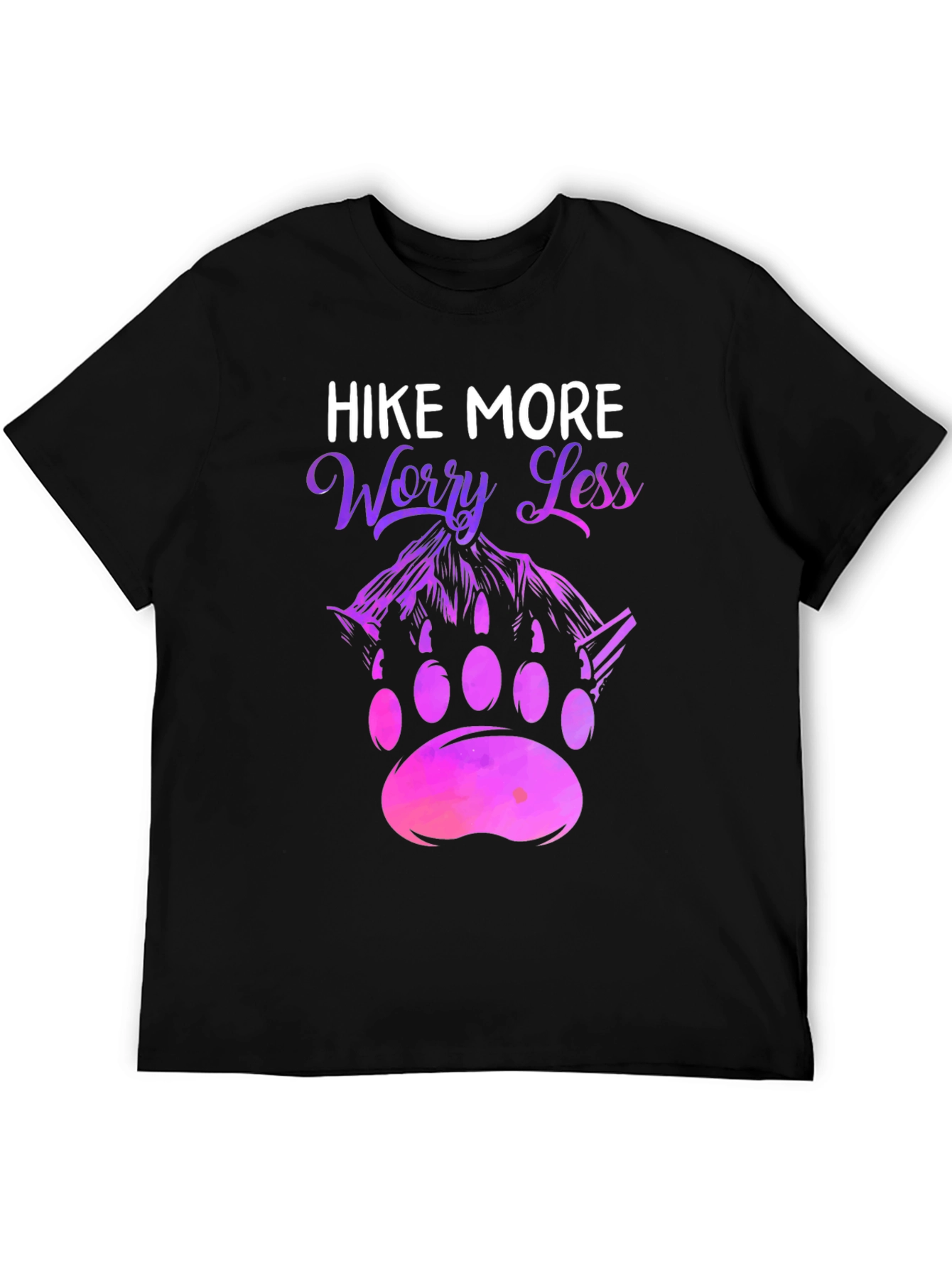 Black Hike More Worry Less Graphic Tee view 5
