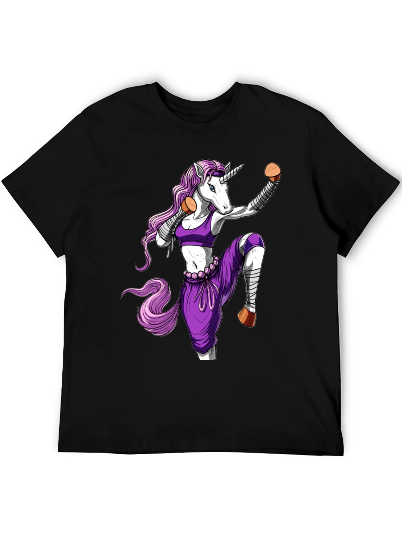 Black Martial Arts Unicorn T-Shirt view 5