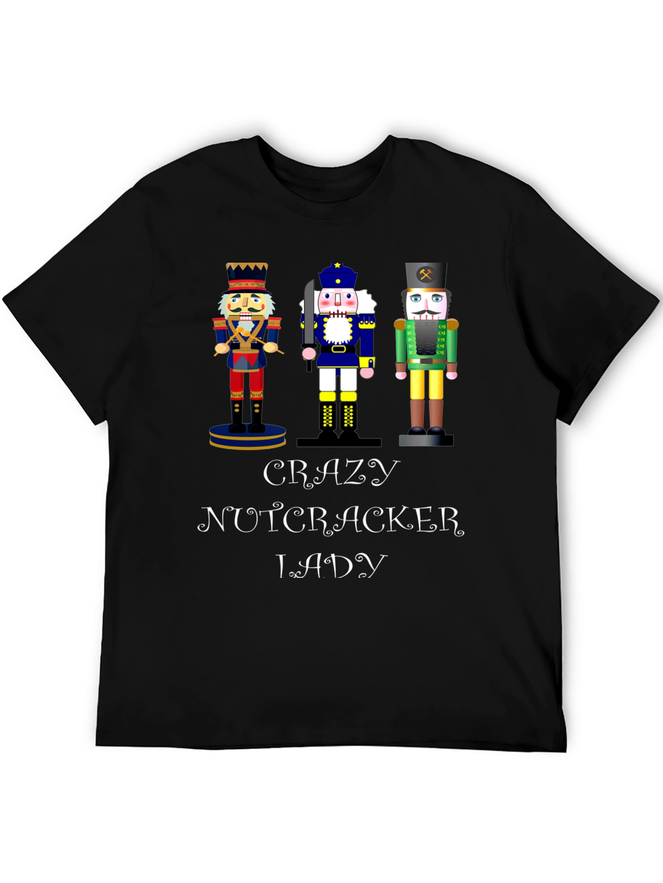Black Crazy Nutcracker Lady T-Shirt view 5