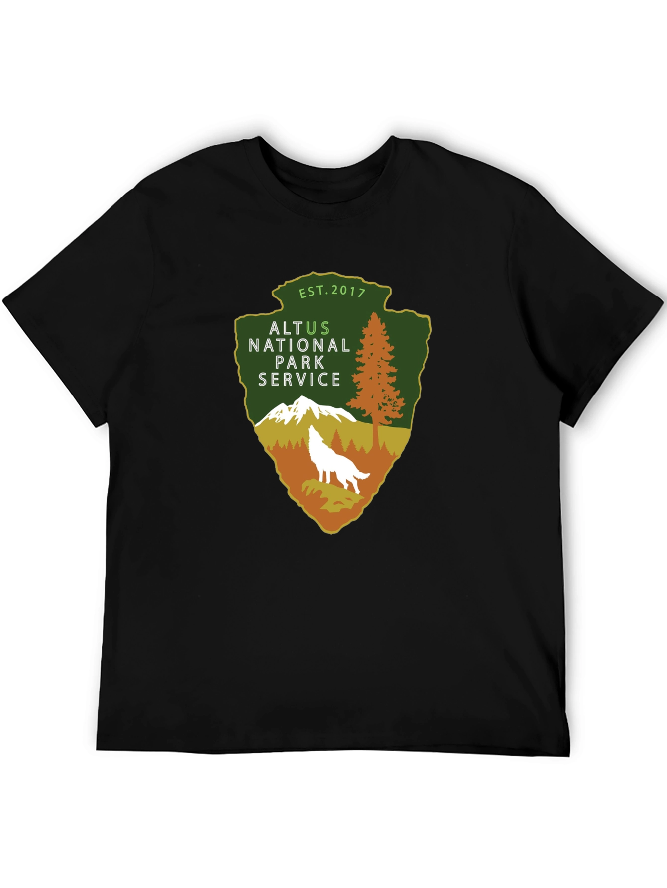 Black Altus National Park Service Arrowhead T-Shirt view 5