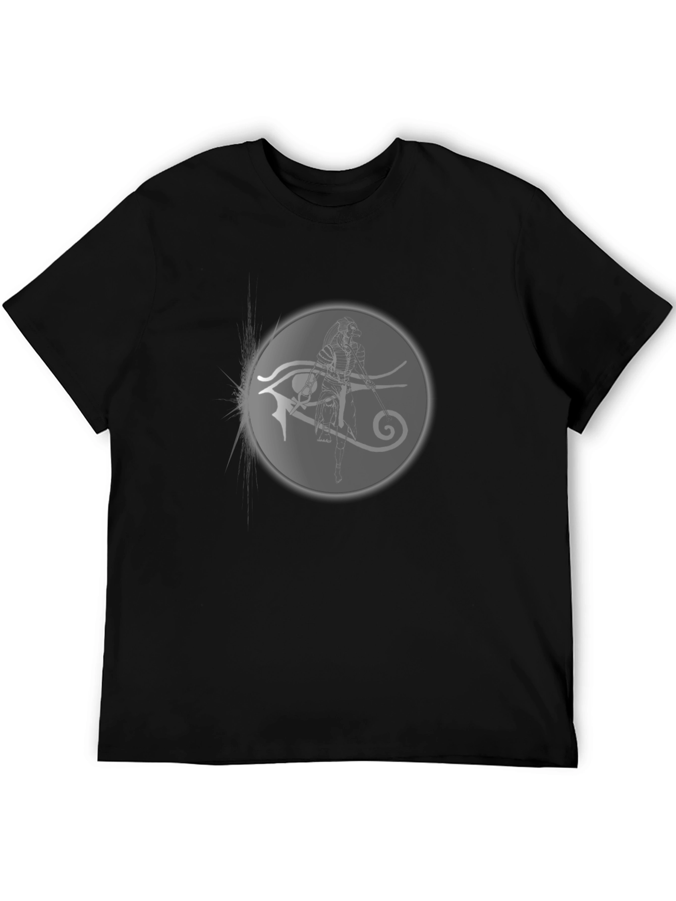 Black Eye of Horus Graphic Tee - Black Cotton T-Shirt view 5