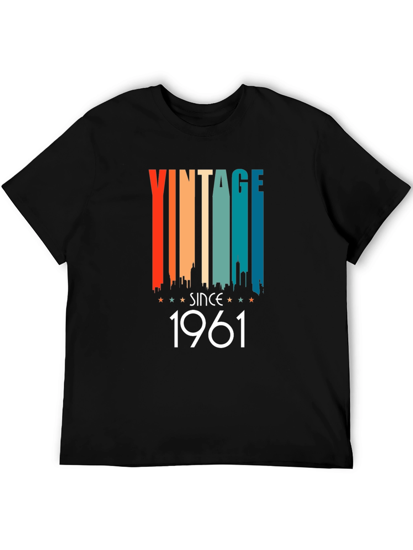 Black Vintage Since 1961 Retro T-Shirt view 5