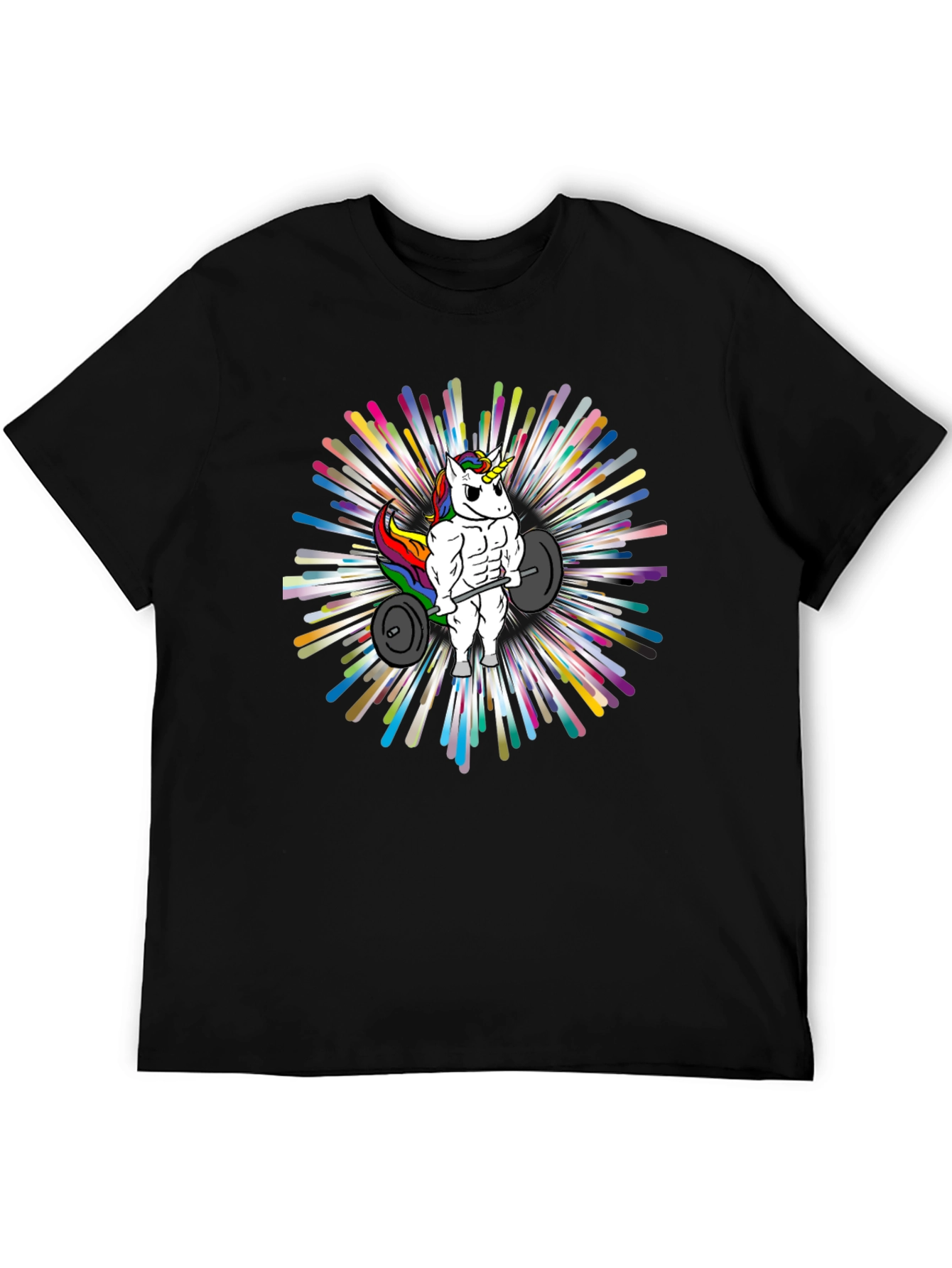 Black Unicorn Lifting Weights Graphic Tee view 5