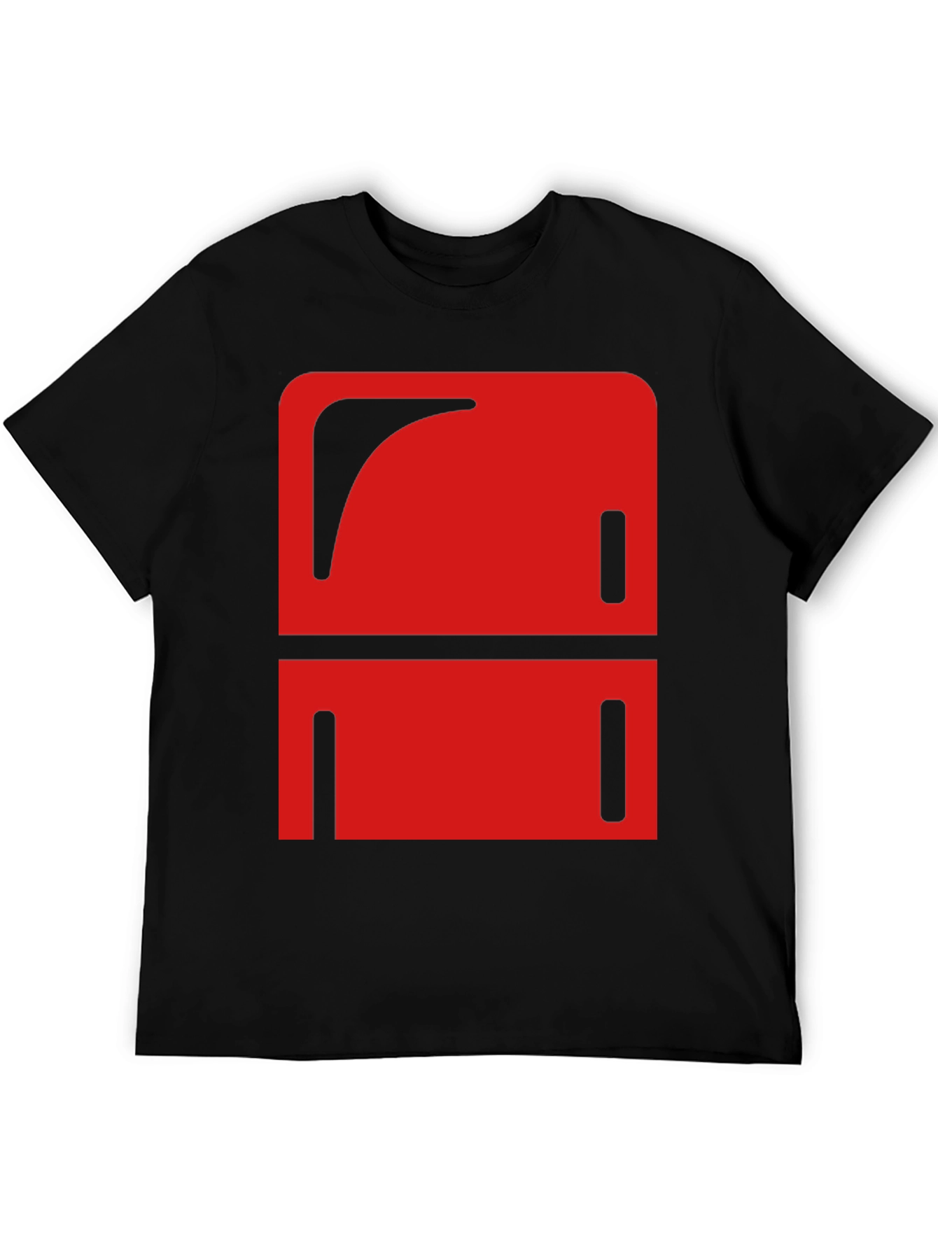 Black Abstract Red Graphic Print Black T-Shirt view 5
