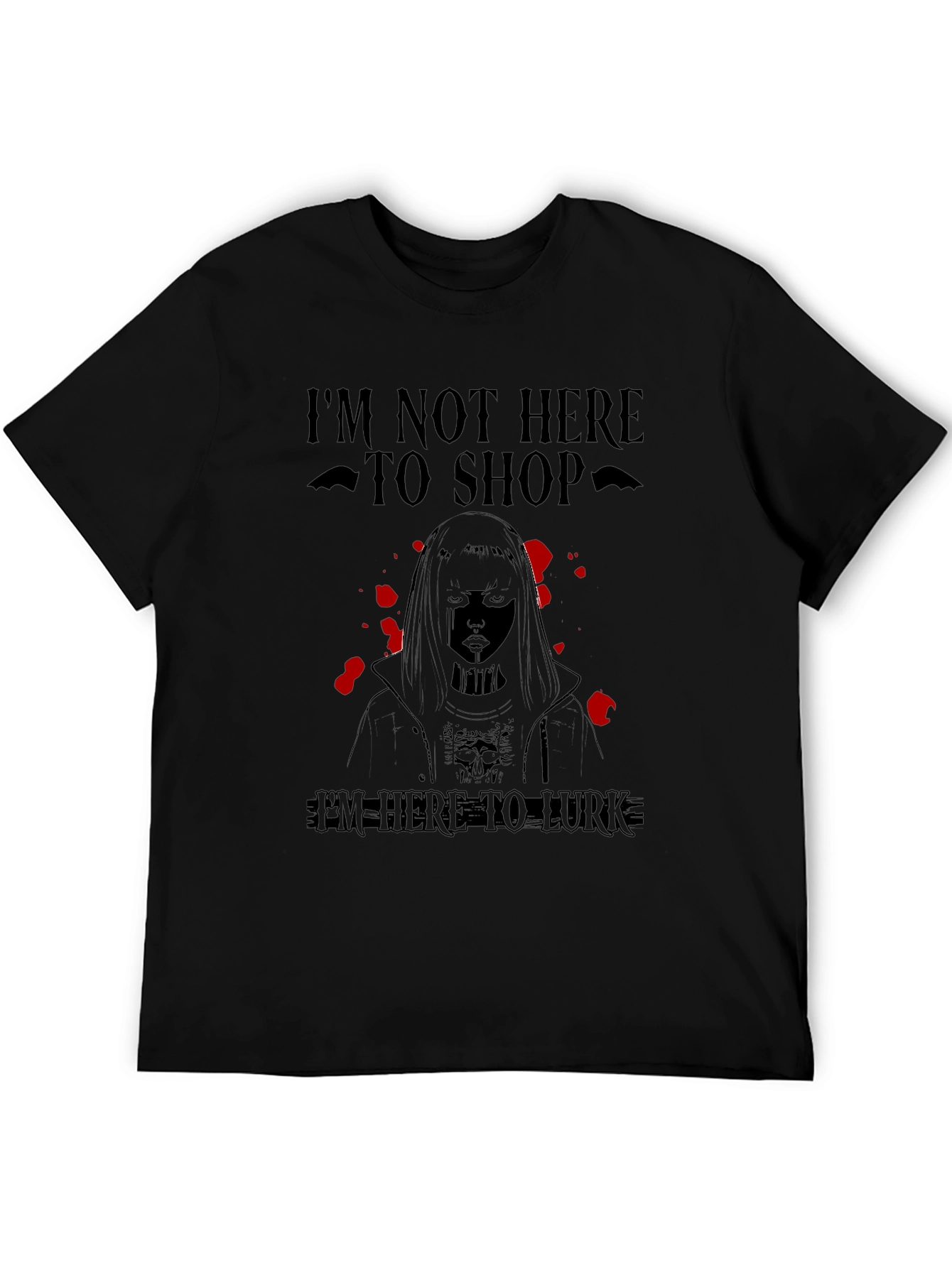 Black I'm Not Here to Shop T-Shirt view 5