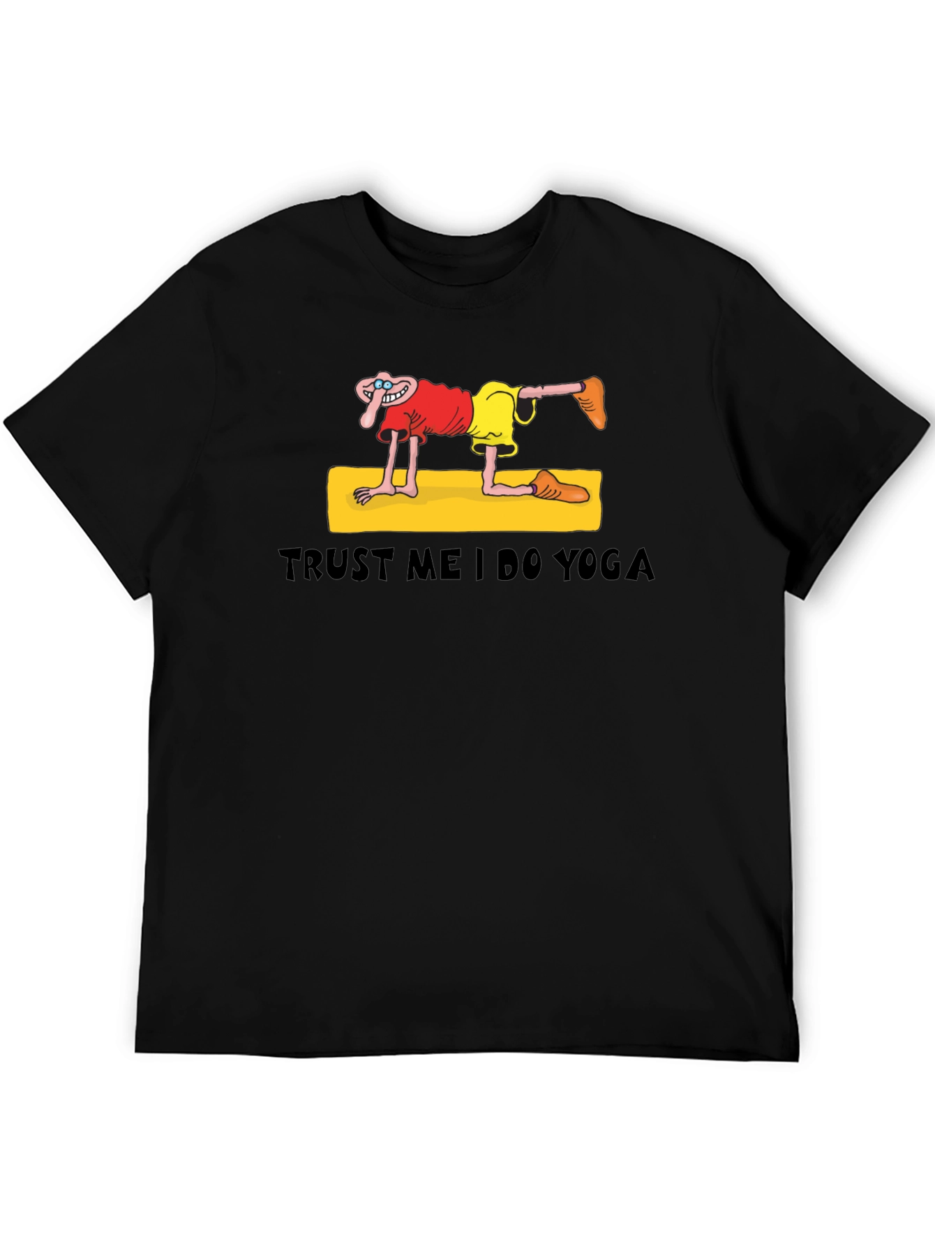 Black Trust Me I Do Yoga Funny Graphic T-Shirt view 5