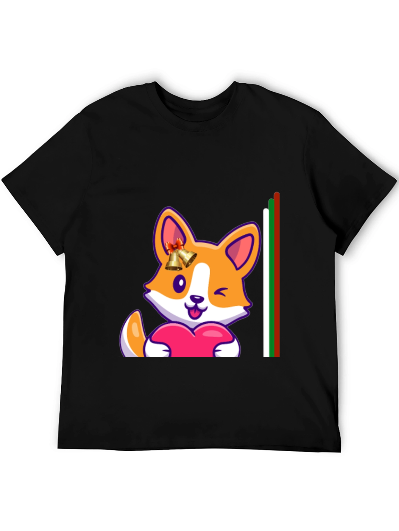 Black Corgi Love Heart Tee - Cute Graphic Print view 5