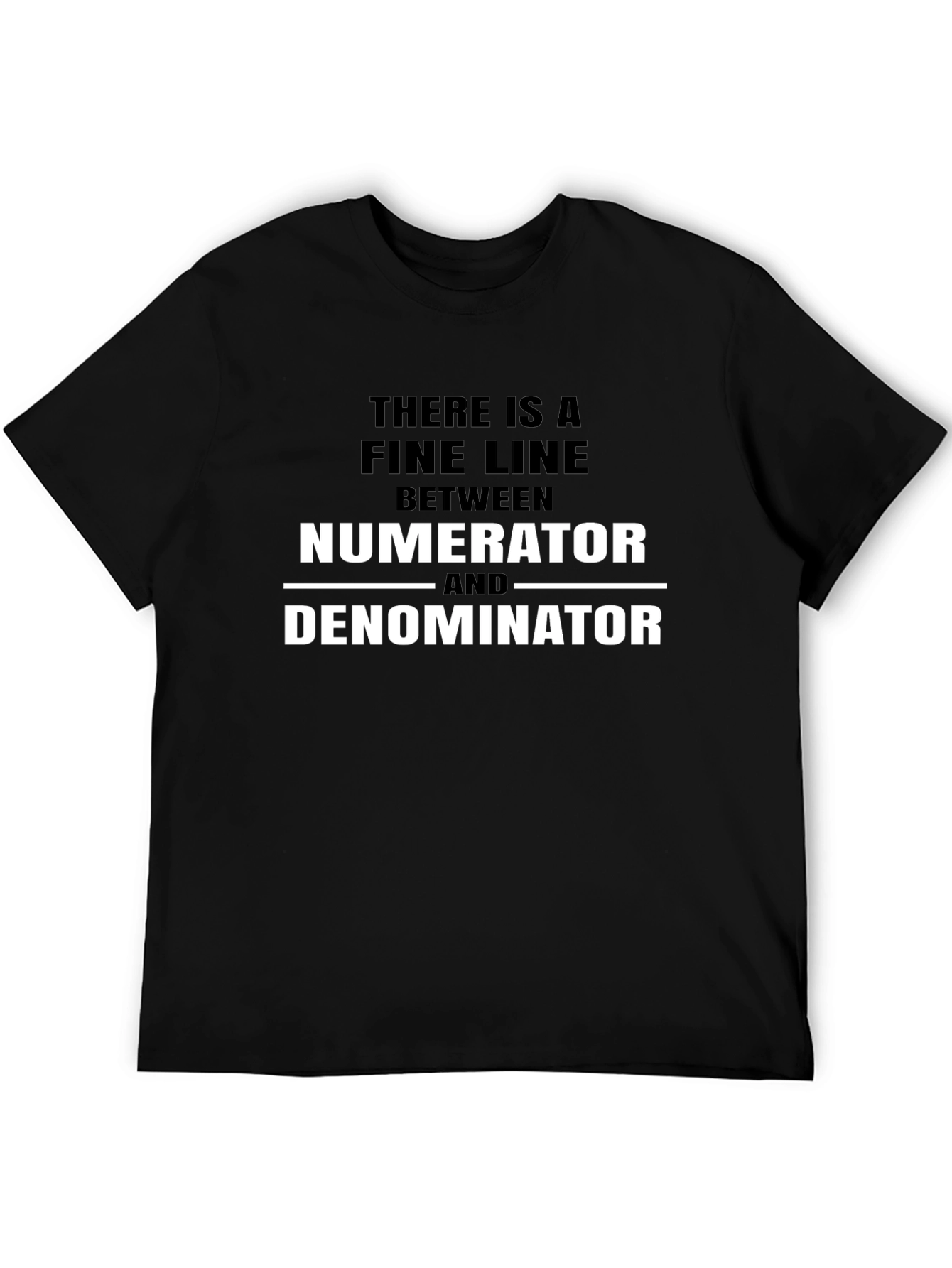 Black Numerator Denominator Math Pun Black T-Shirt view 5