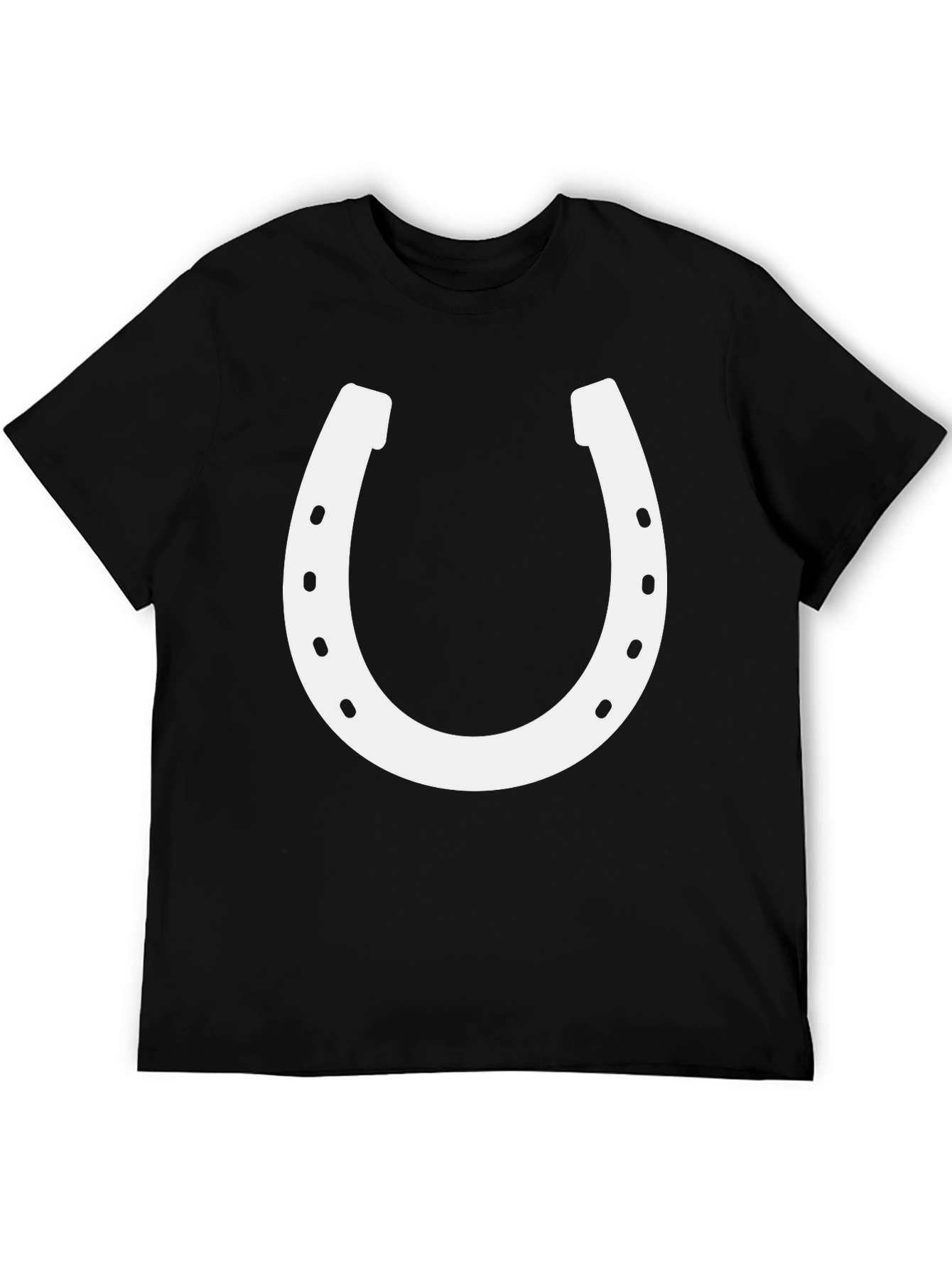 Black Lucky Horseshoe Graphic Tee - Unisex Cotton Blend view 5