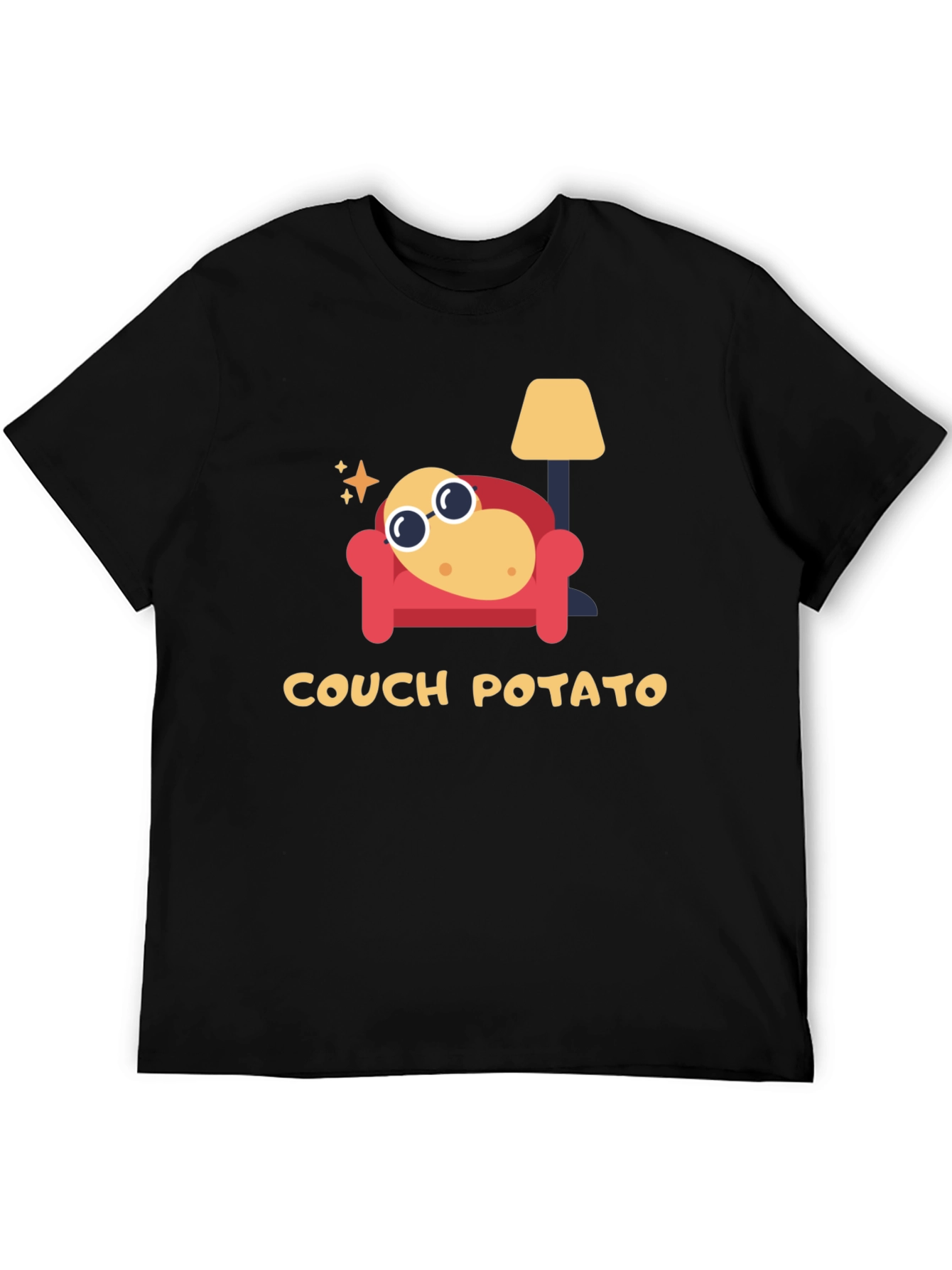 Black Couch Potato Graphic Tee - Lazy Day Comfort view 5