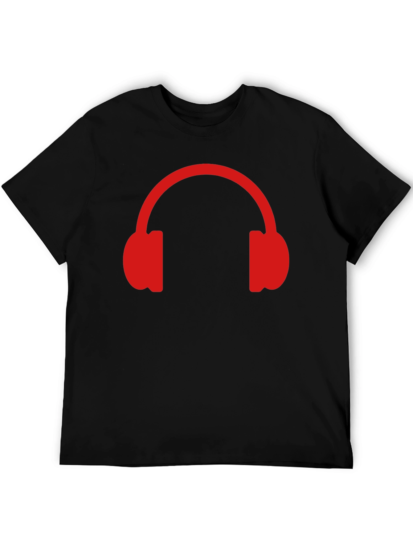Black Red Headphone Graphic T-Shirt - Music Lover Tee view 5