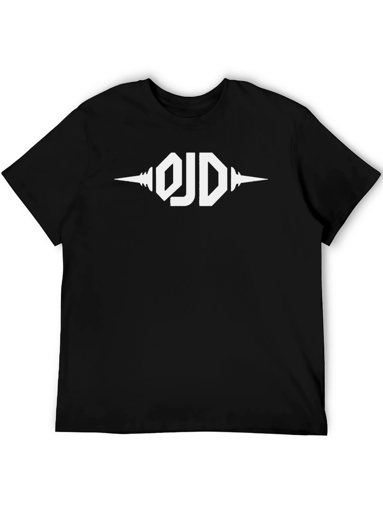 Black Black T-Shirt with White 'OJD' Logo view 5