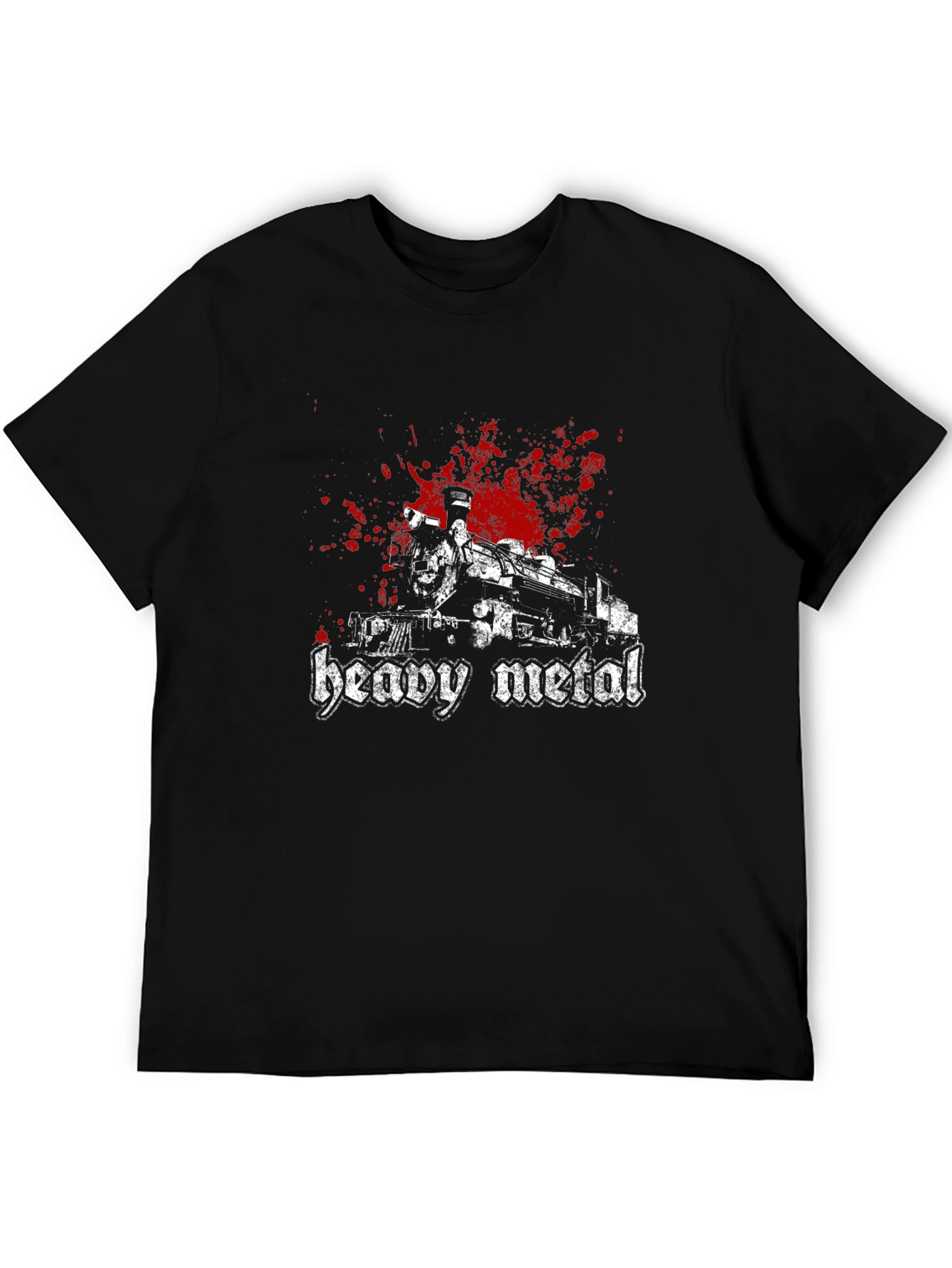 Black Heavy Metal Train Graphic T-Shirt view 5