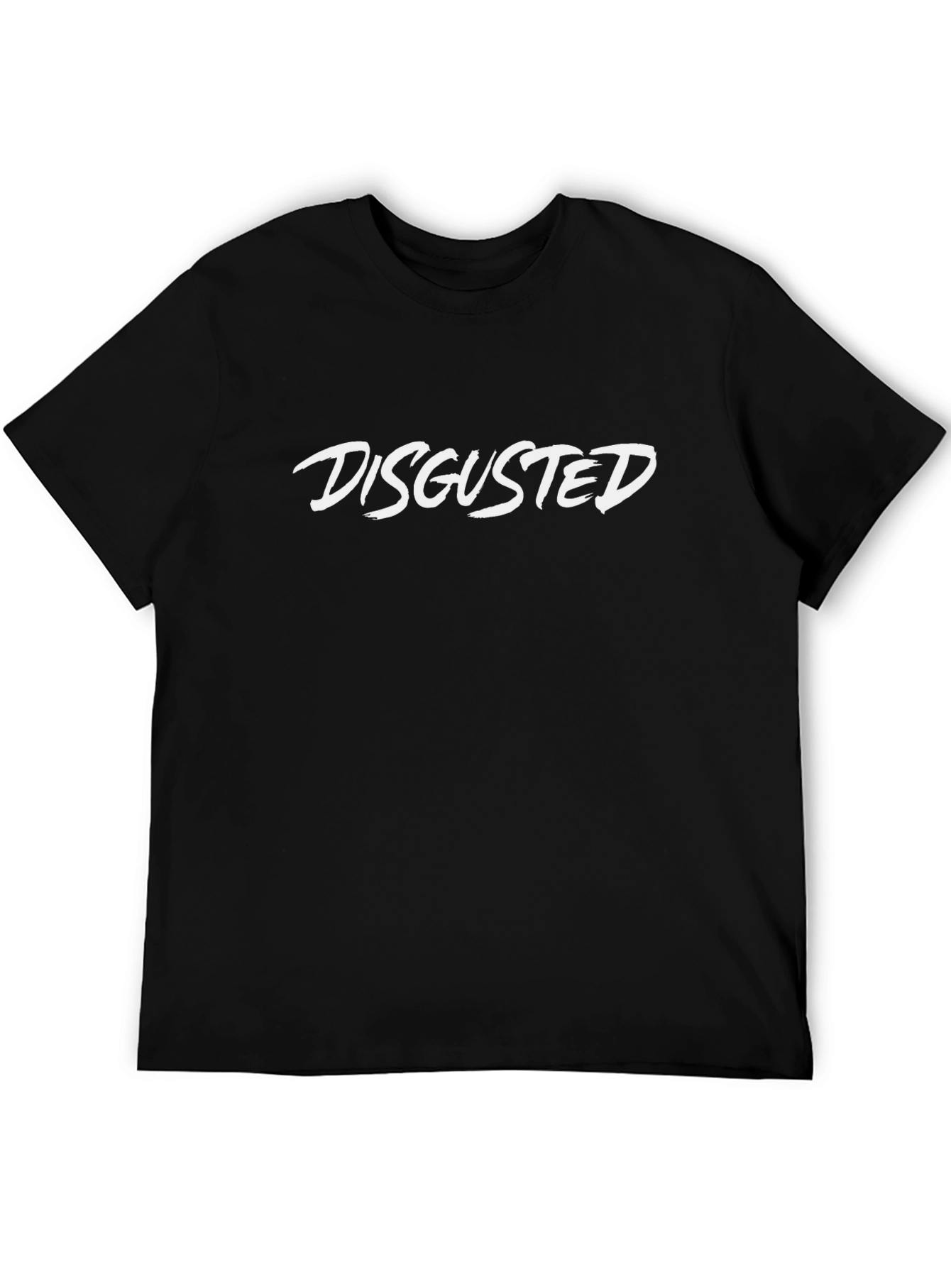 Black Disgusted Graphic Print Tee - Black Casual T-Shirt view 5
