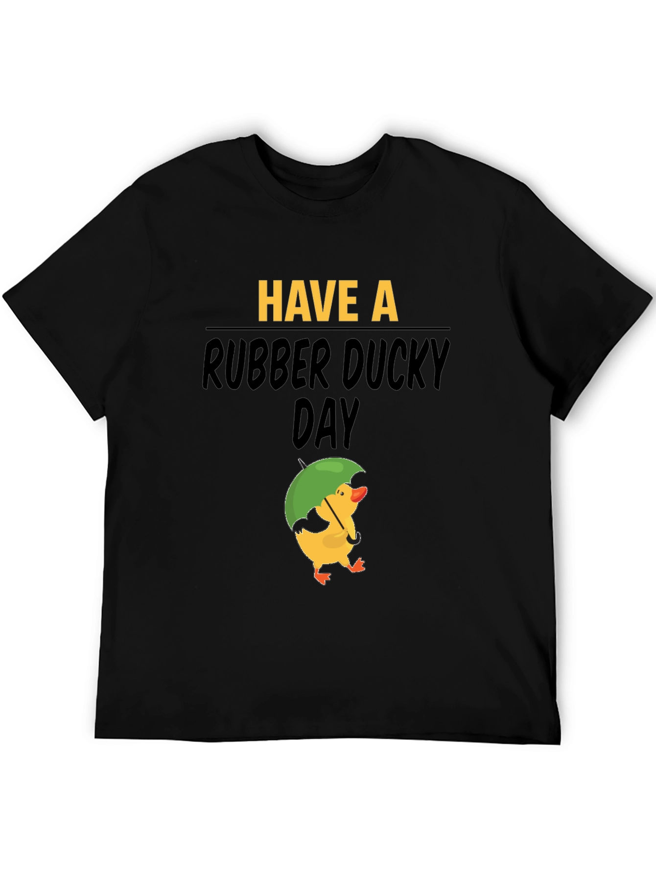 Black Rubber Ducky Day Graphic Tee - Black Cotton T-Shirt view 5