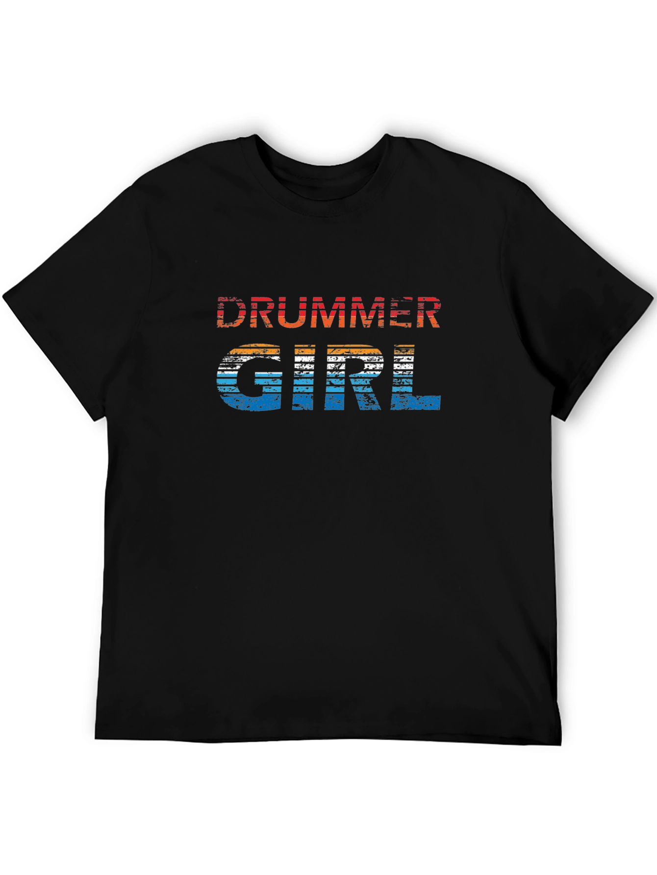 Black Drummer Girl Retro Graphic Tee view 5