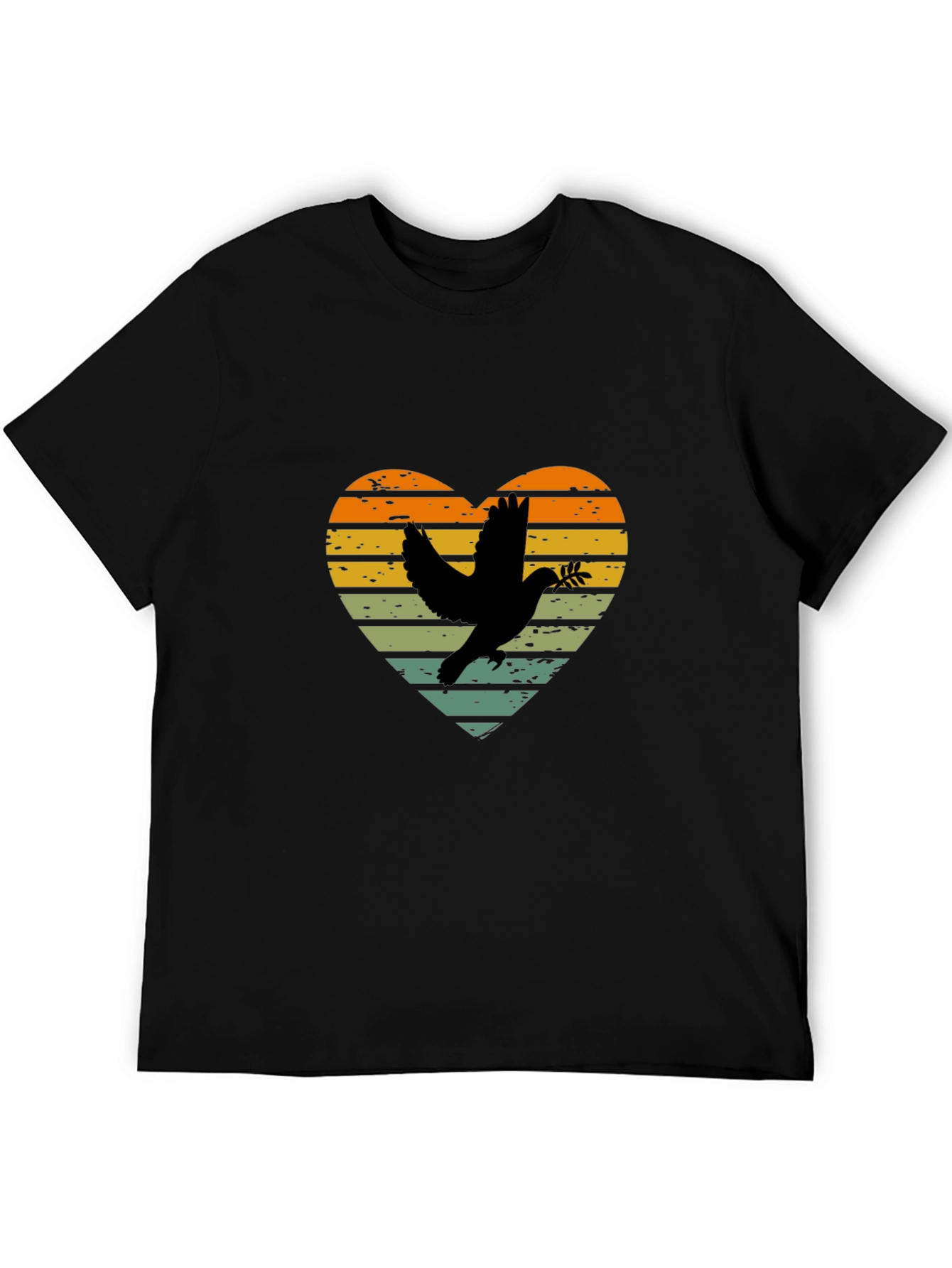 Dove Heart Graphic T-Shirt - Peace & Love Design - 5