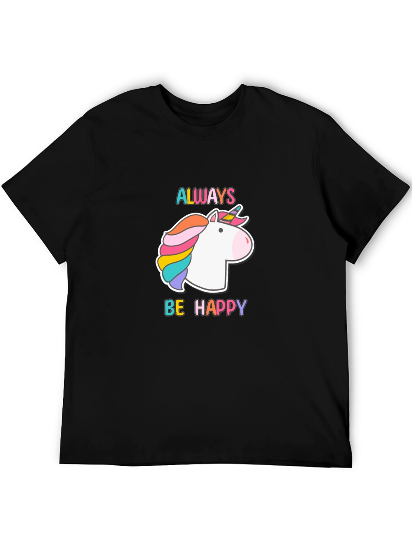 Black Unicorn 'Always Be Happy' Black Tee view 5
