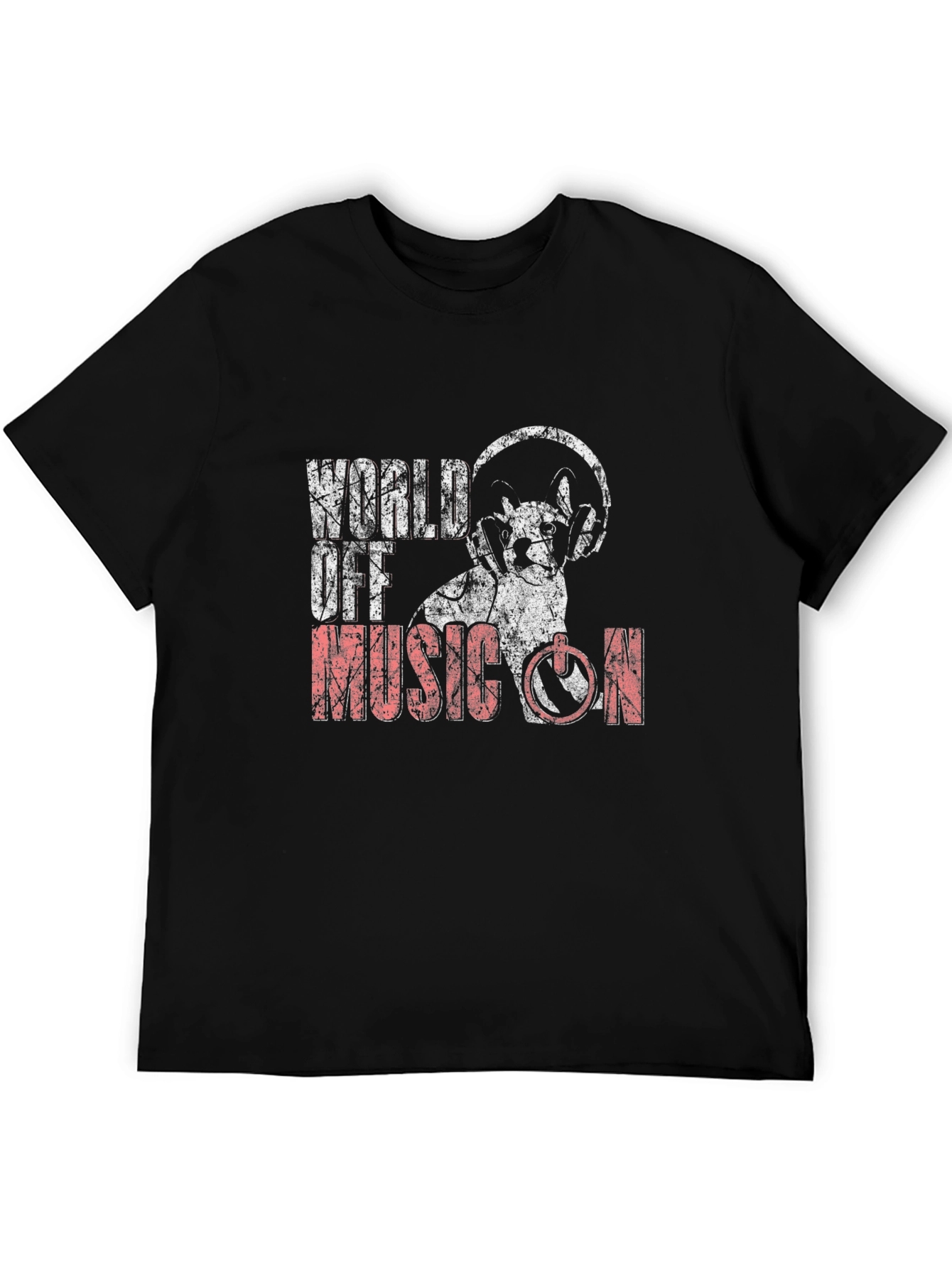 Black World Off Music On Graphic Tee view 5