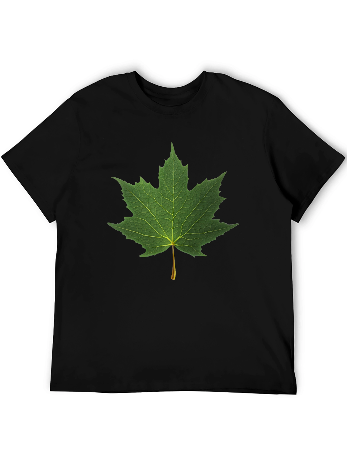 Black Maple Leaf Graphic Black T-Shirt view 5