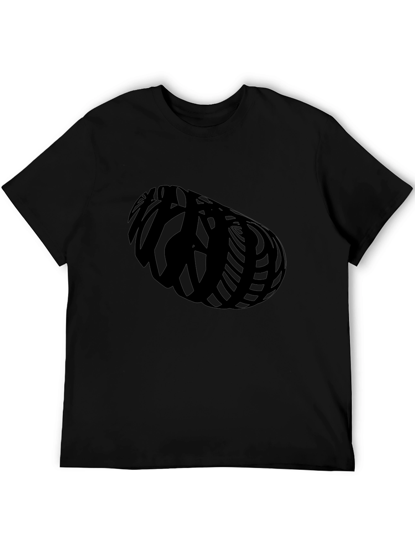 Black Abstract Graphic Black T-Shirt view 5