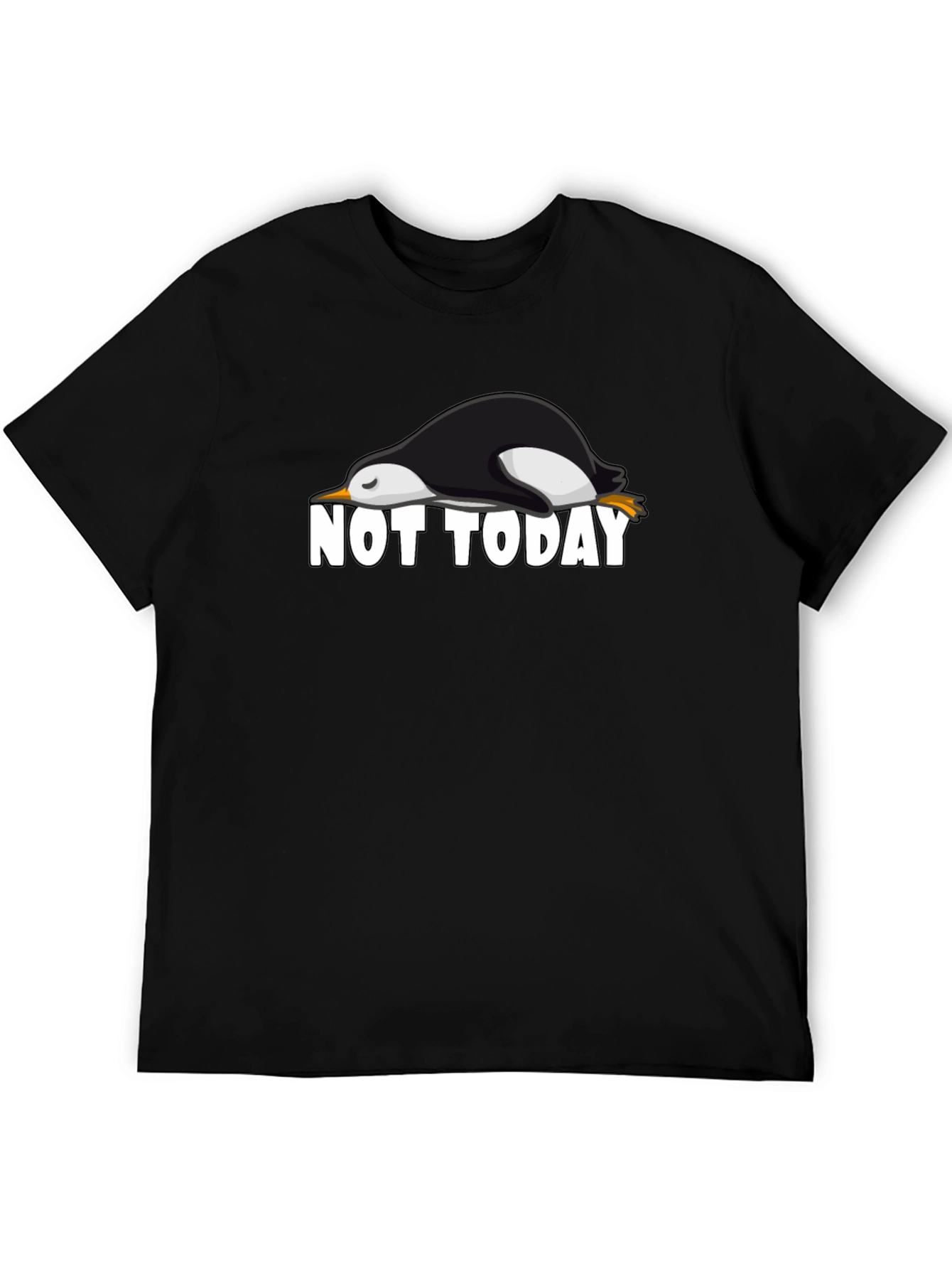 Black Not Today Penguin Graphic Tee - Black view 5