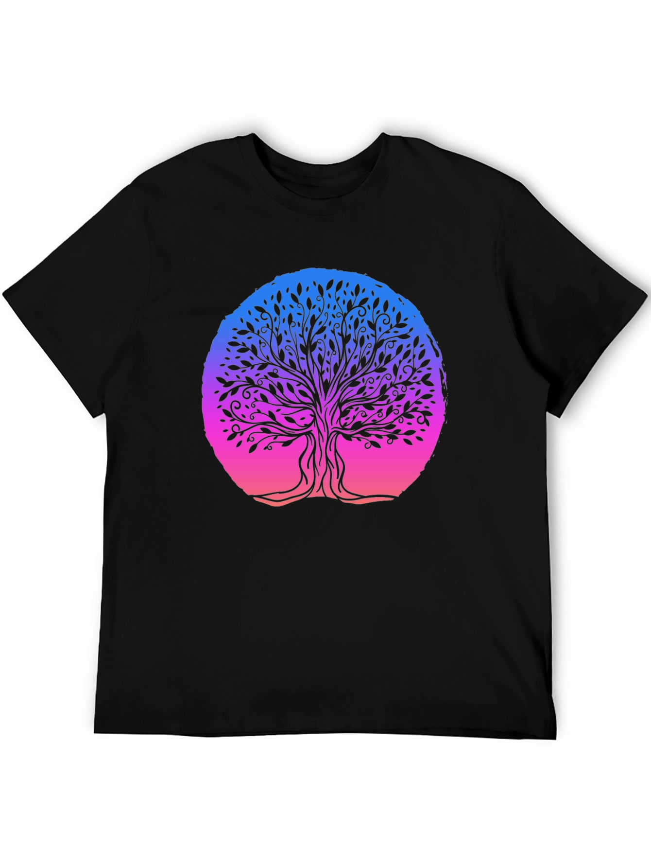 Black Tree of Life Graphic Tee - Black Cotton Blend view 5