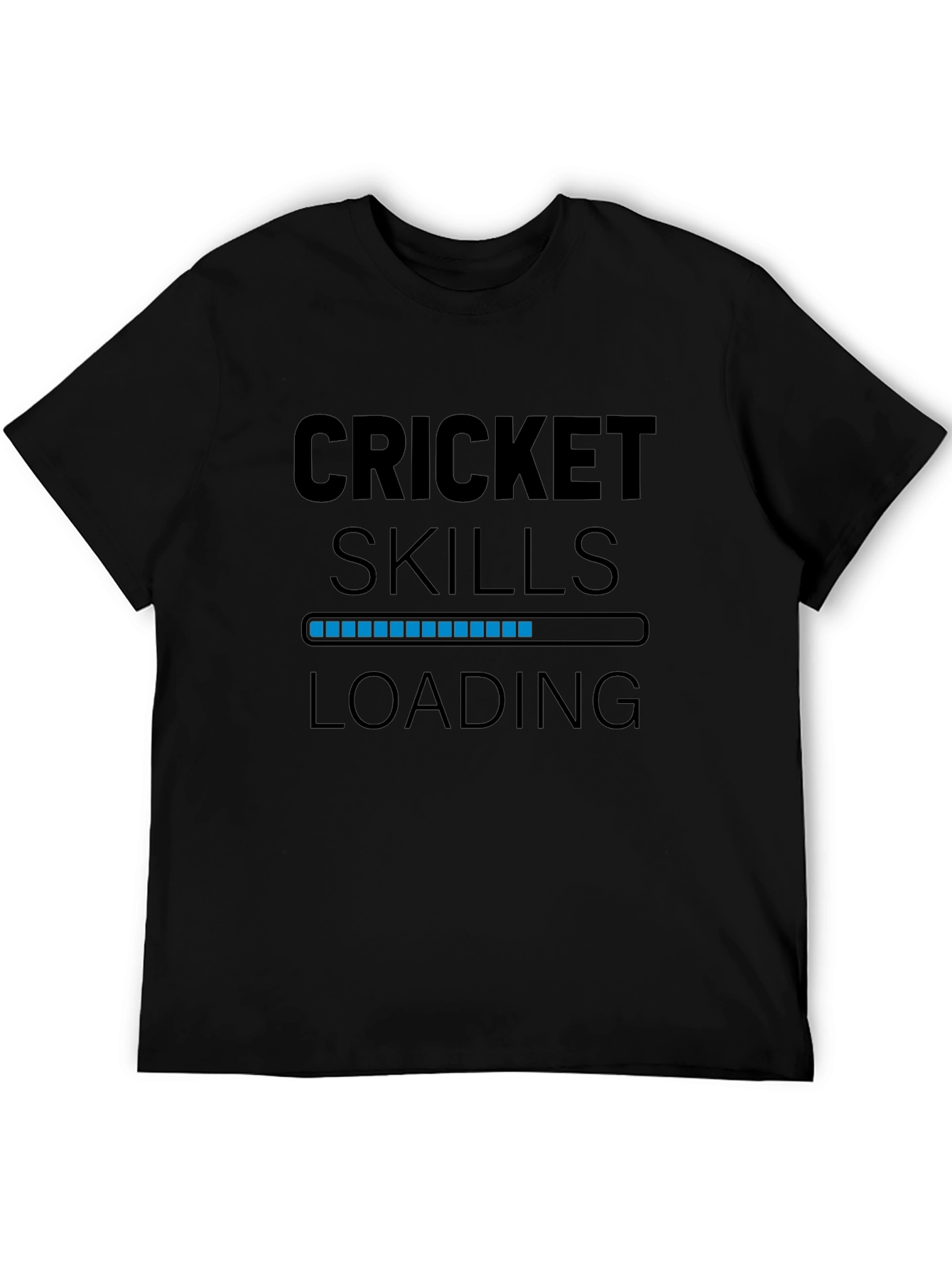 Black Cricket Skills Loading Black T-Shirt view 5