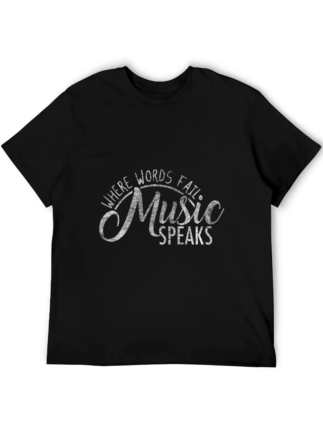 Black Music Speaks T-Shirt - Black Graphic Tee view 5