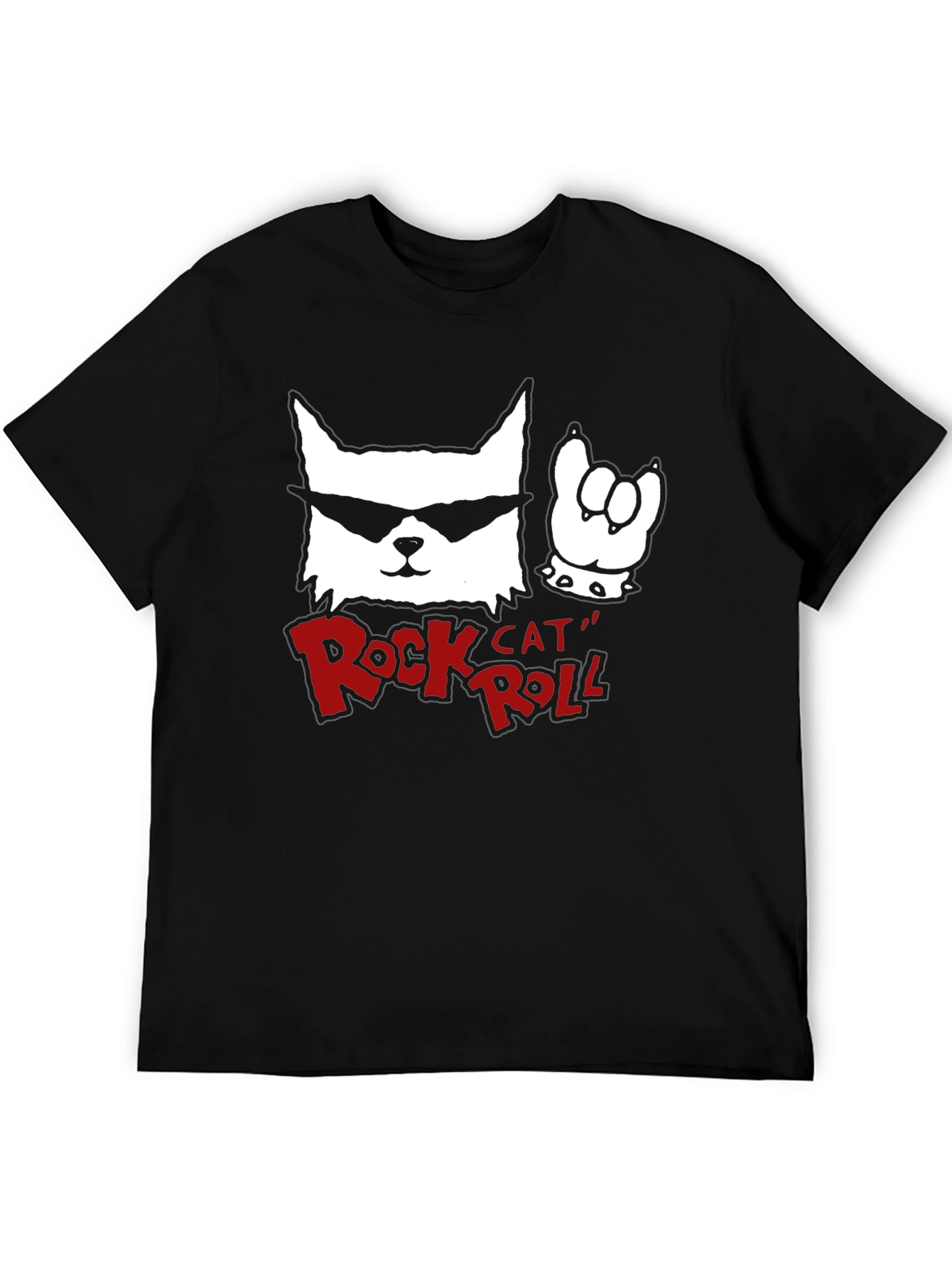 Rock Cat Roll Black T-Shirt - 5
