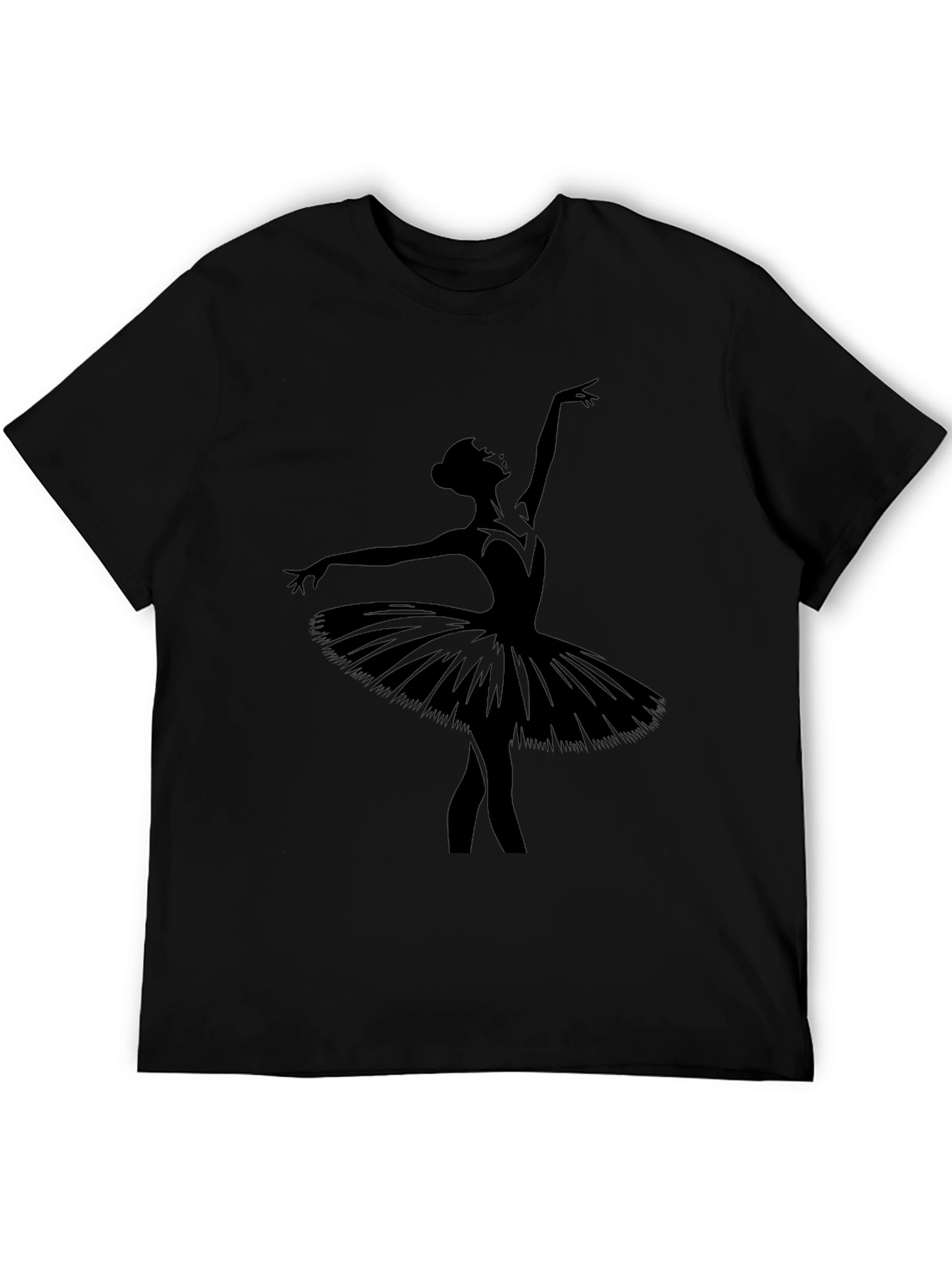 Black Ballerina Silhouette Graphic T-Shirt - Black view 5