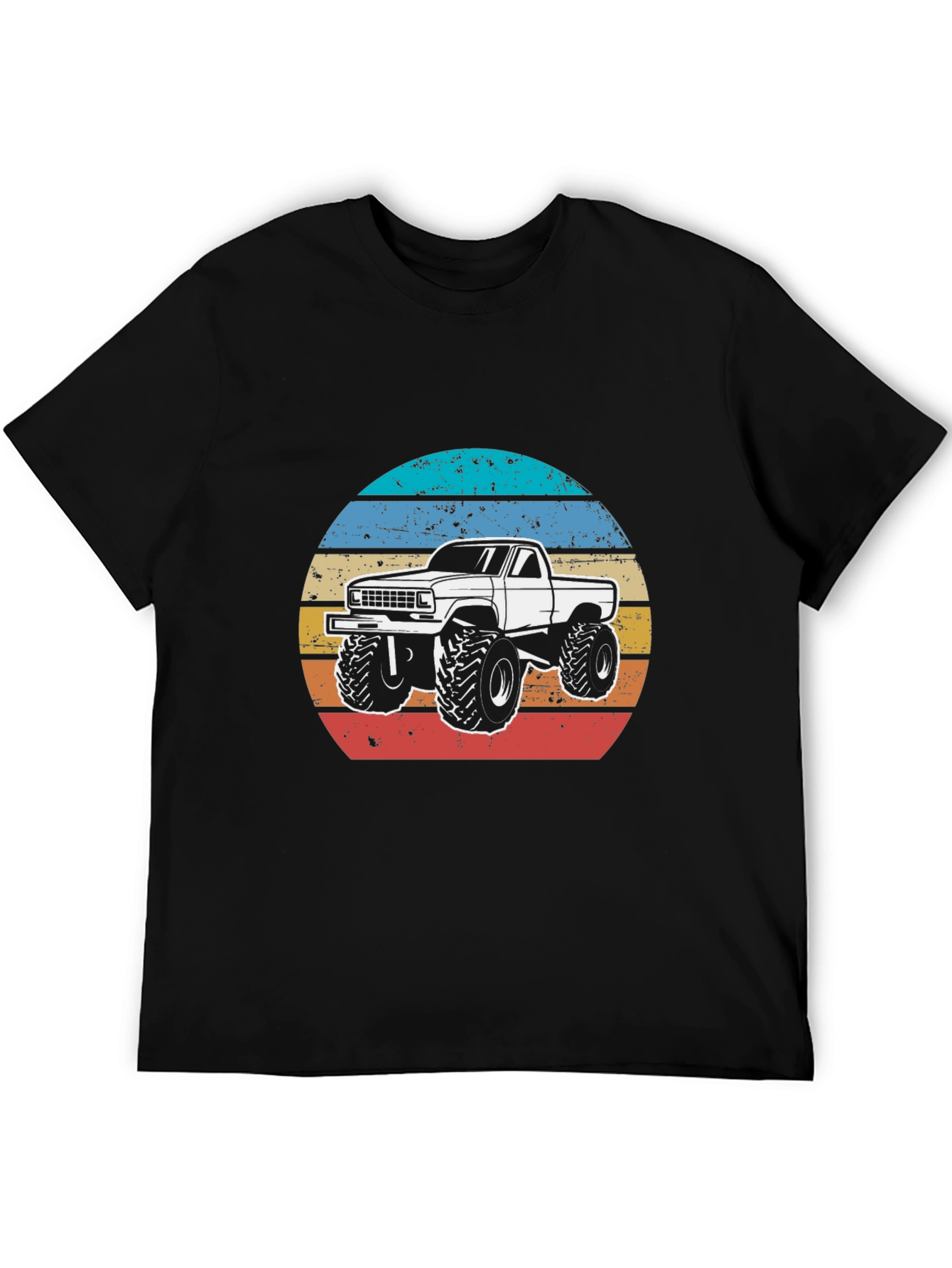 Black Retro Truck T-Shirt - Vintage Style Monster Truck Tee view 5