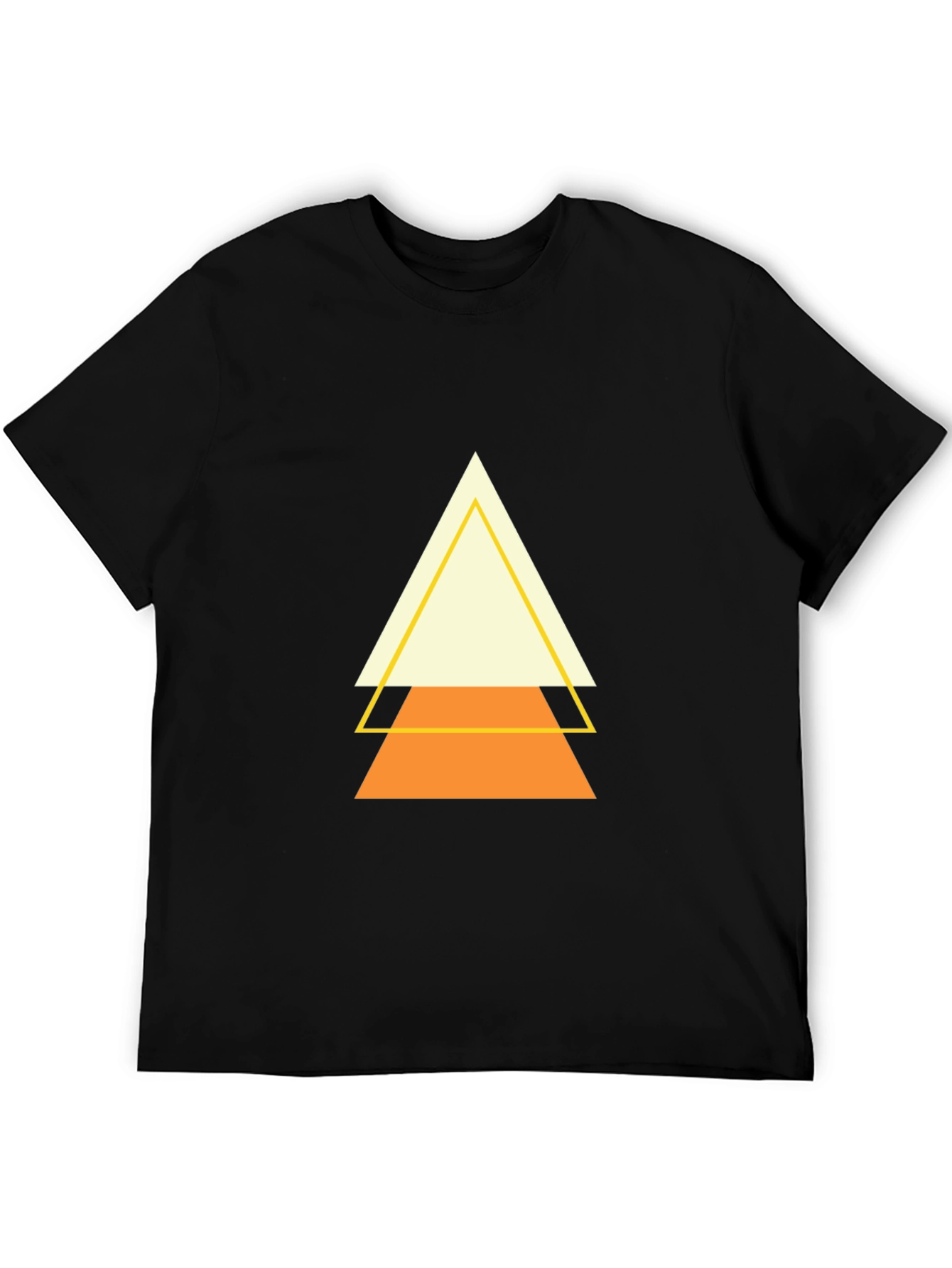 Black Geometric Triangle Graphic Tee - Modern Minimalist Design view 5