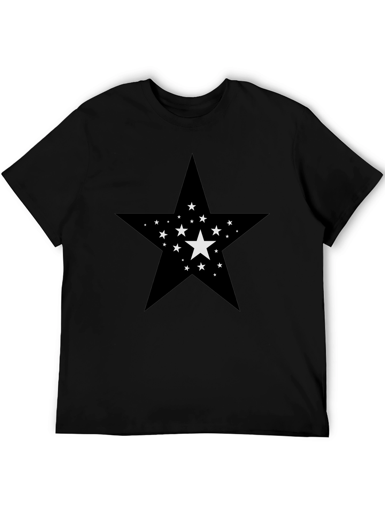 Black Starry Star Black T-Shirt view 5