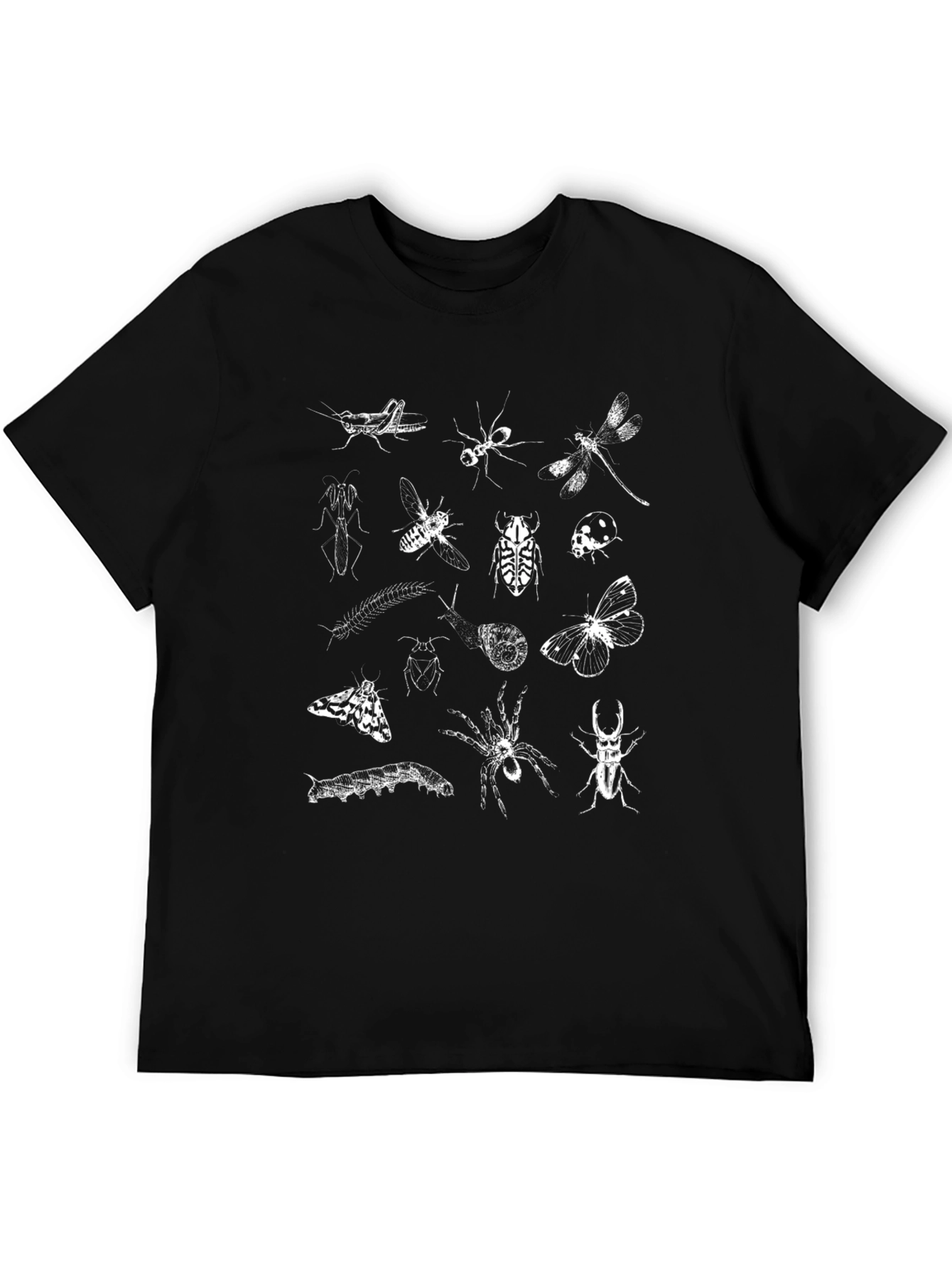 Black Insect Sketch Graphic Tee - Unisex Black T-Shirt view 5