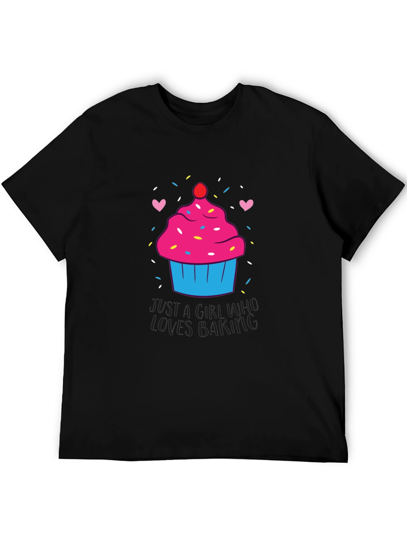 Black Cupcake Baking Lover T-Shirt view 5