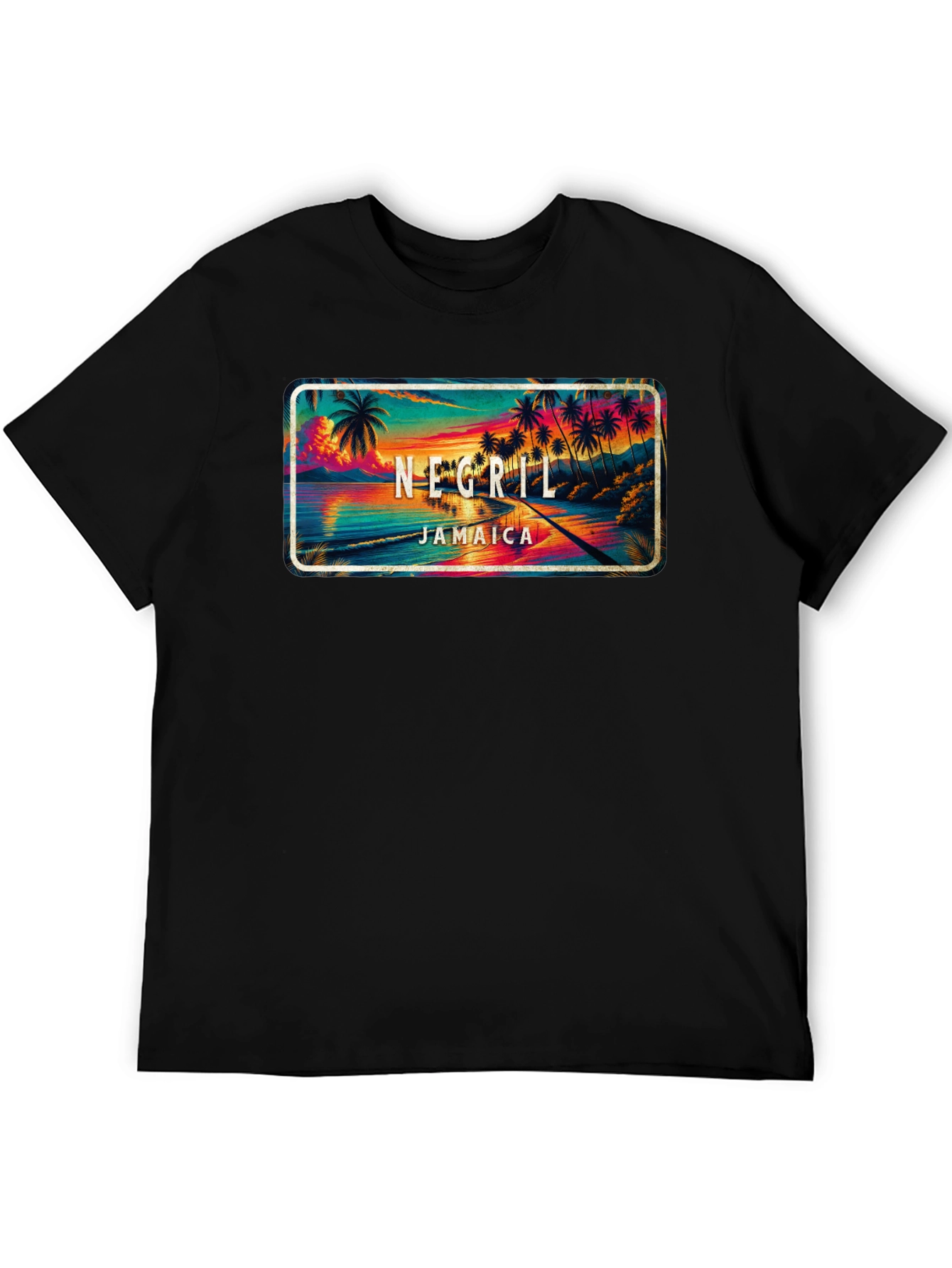 Negril Jamaica Graphic T-Shirt - Tropical Beach Design - 5