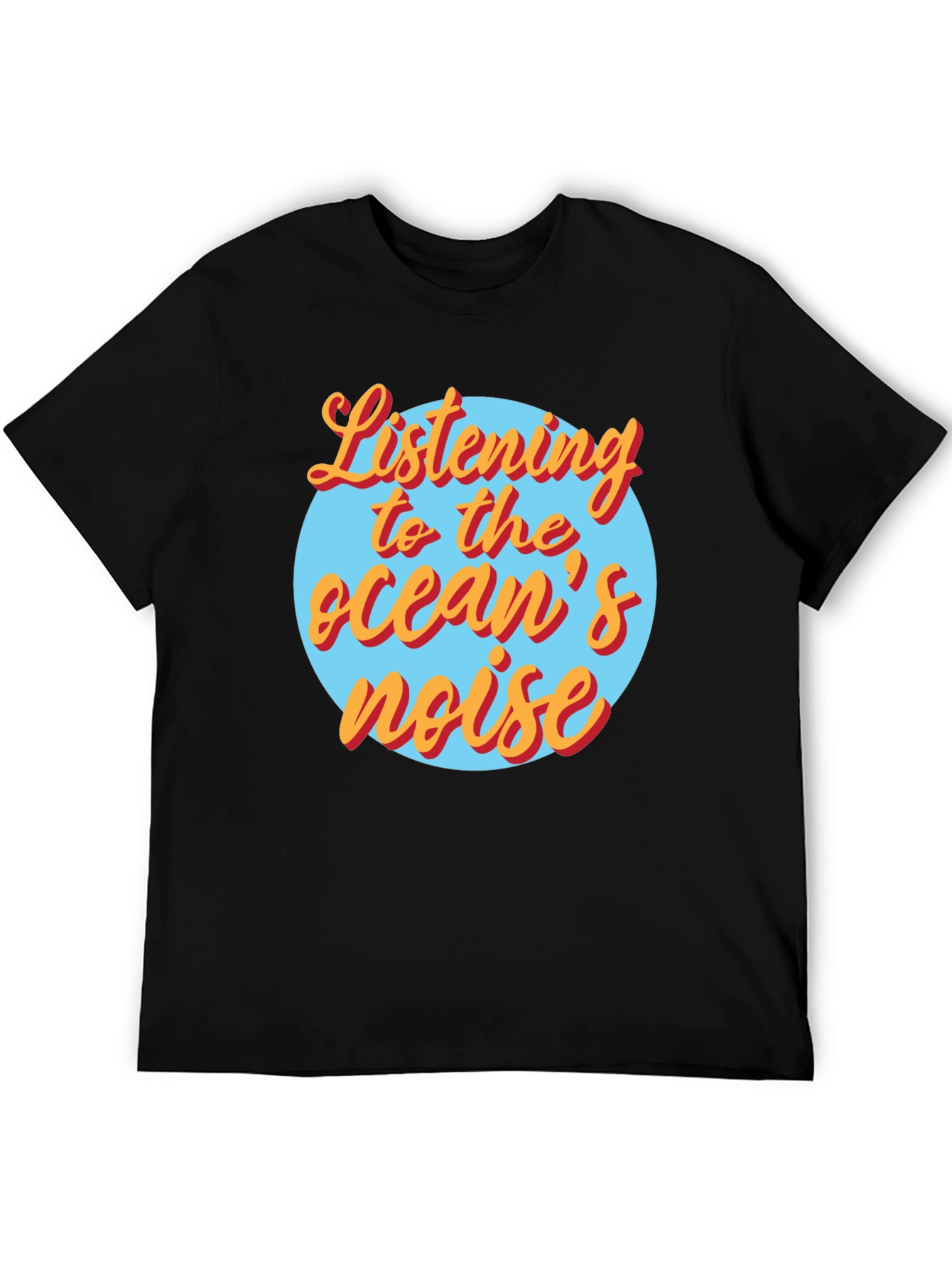 Black Listening to the Ocean's Noise Graphic Tee view 5