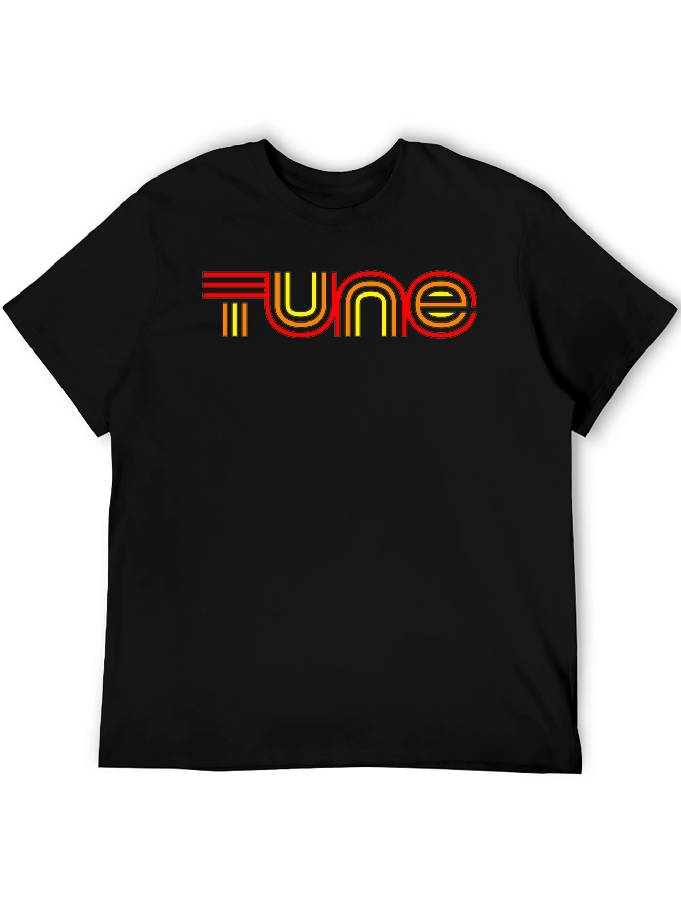Black Retro Tune T-Shirt - Black Cotton Blend view 5