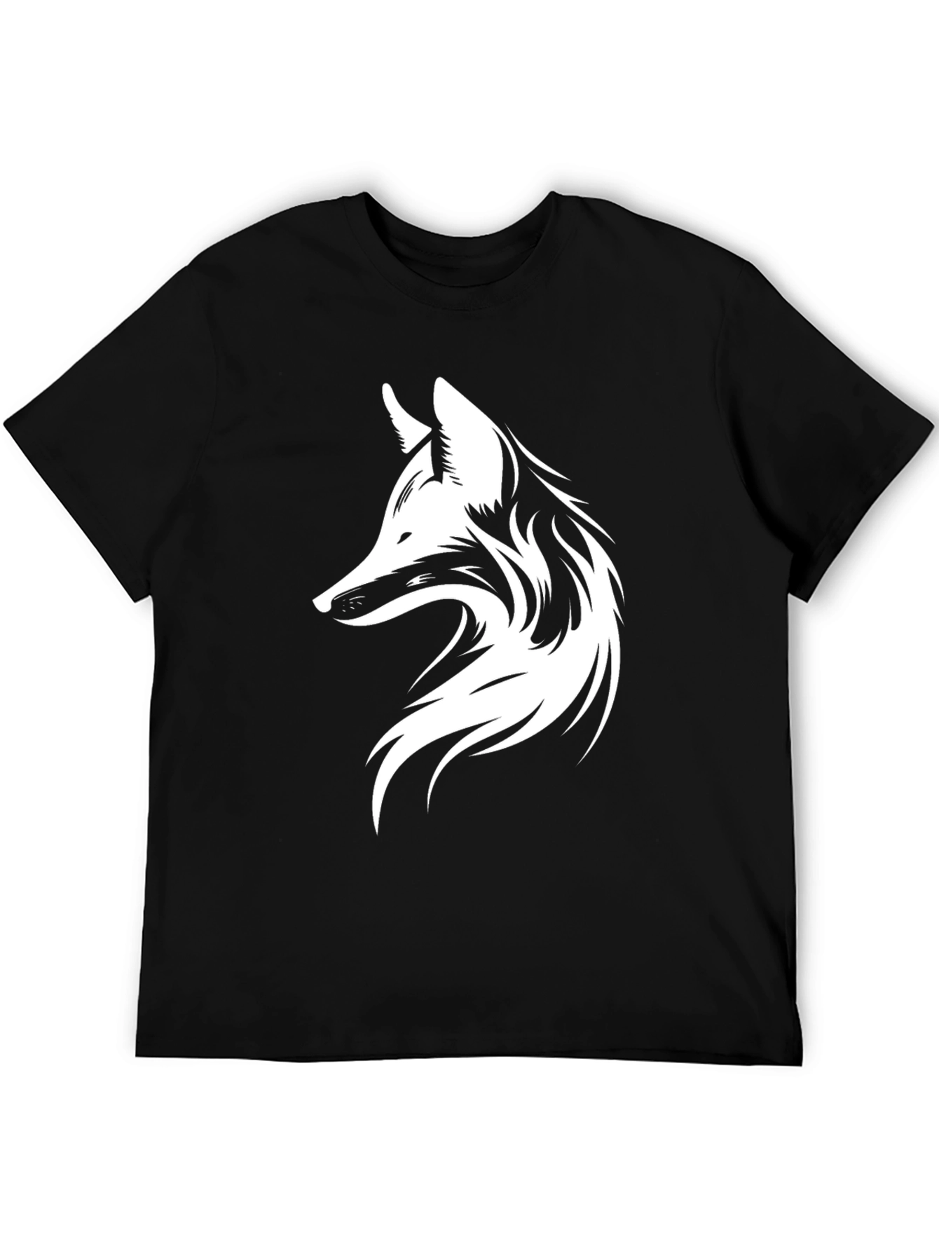Black Fox Graphic Print Men's Black T-Shirt view 5