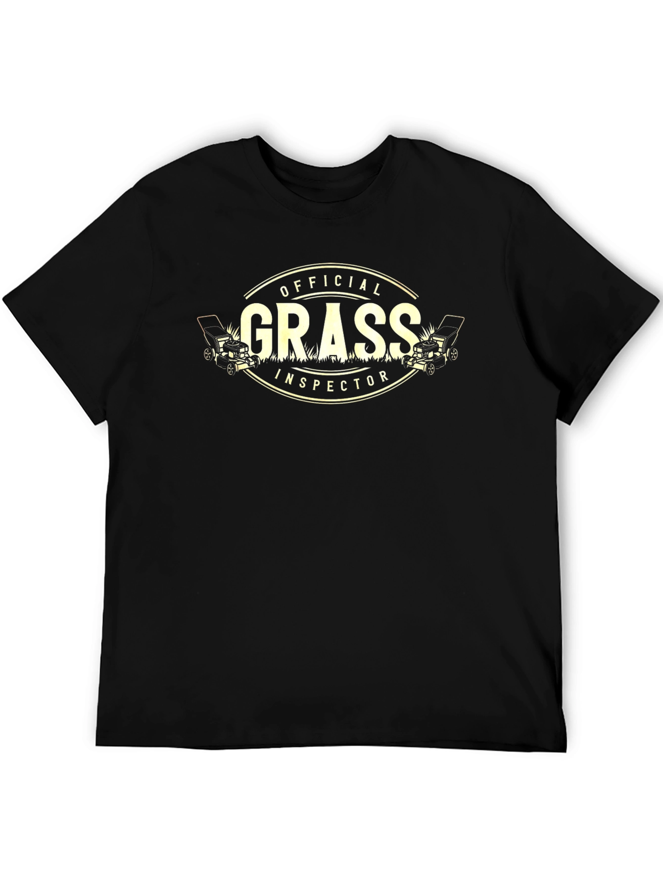 Black Official Grass Inspector Graphic T-Shirt - Lawn Care Humor Tee view 5