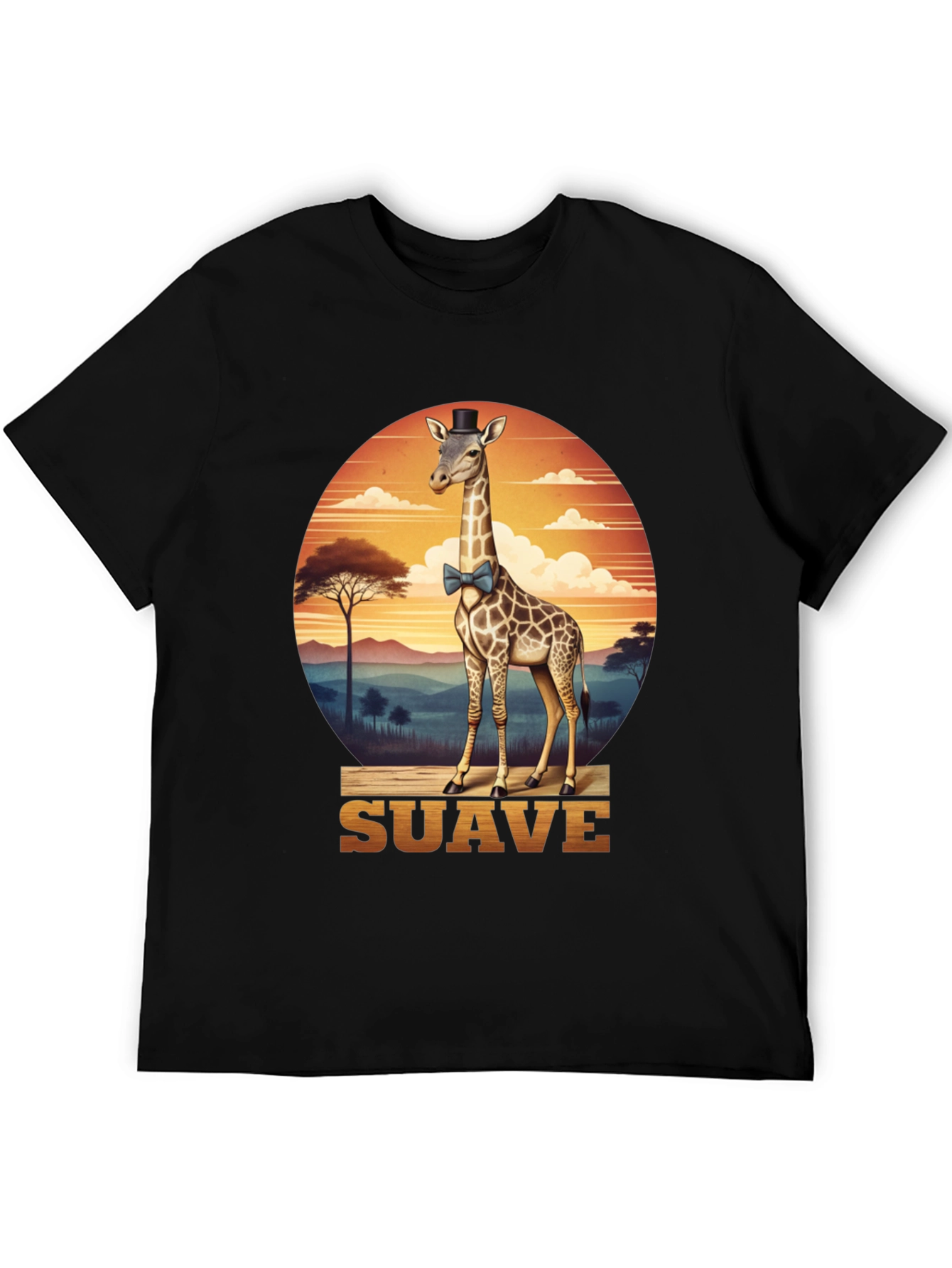 Black Suave Giraffe T-Shirt view 5