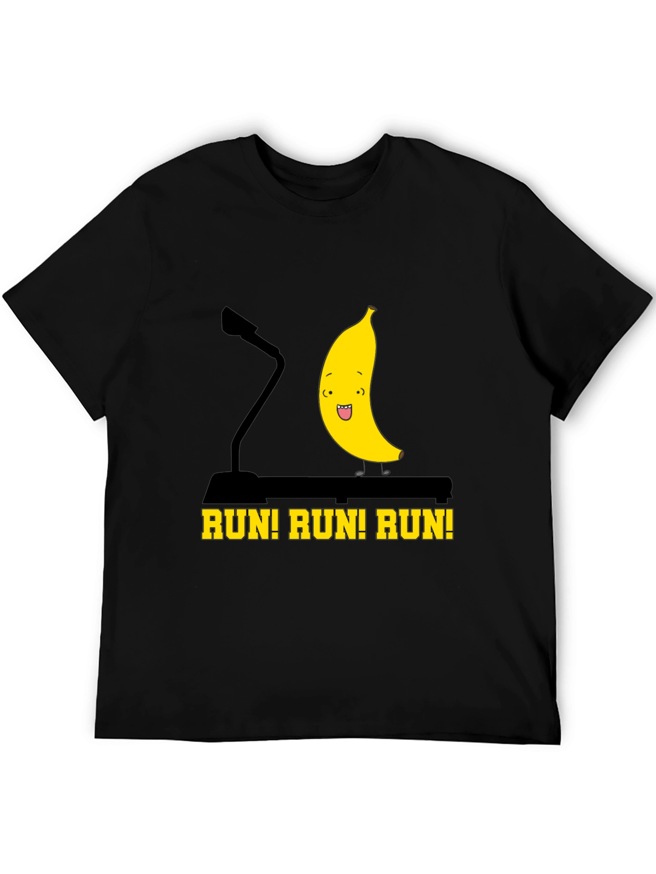 Black Run Banana Run Funny Graphic Tee view 5