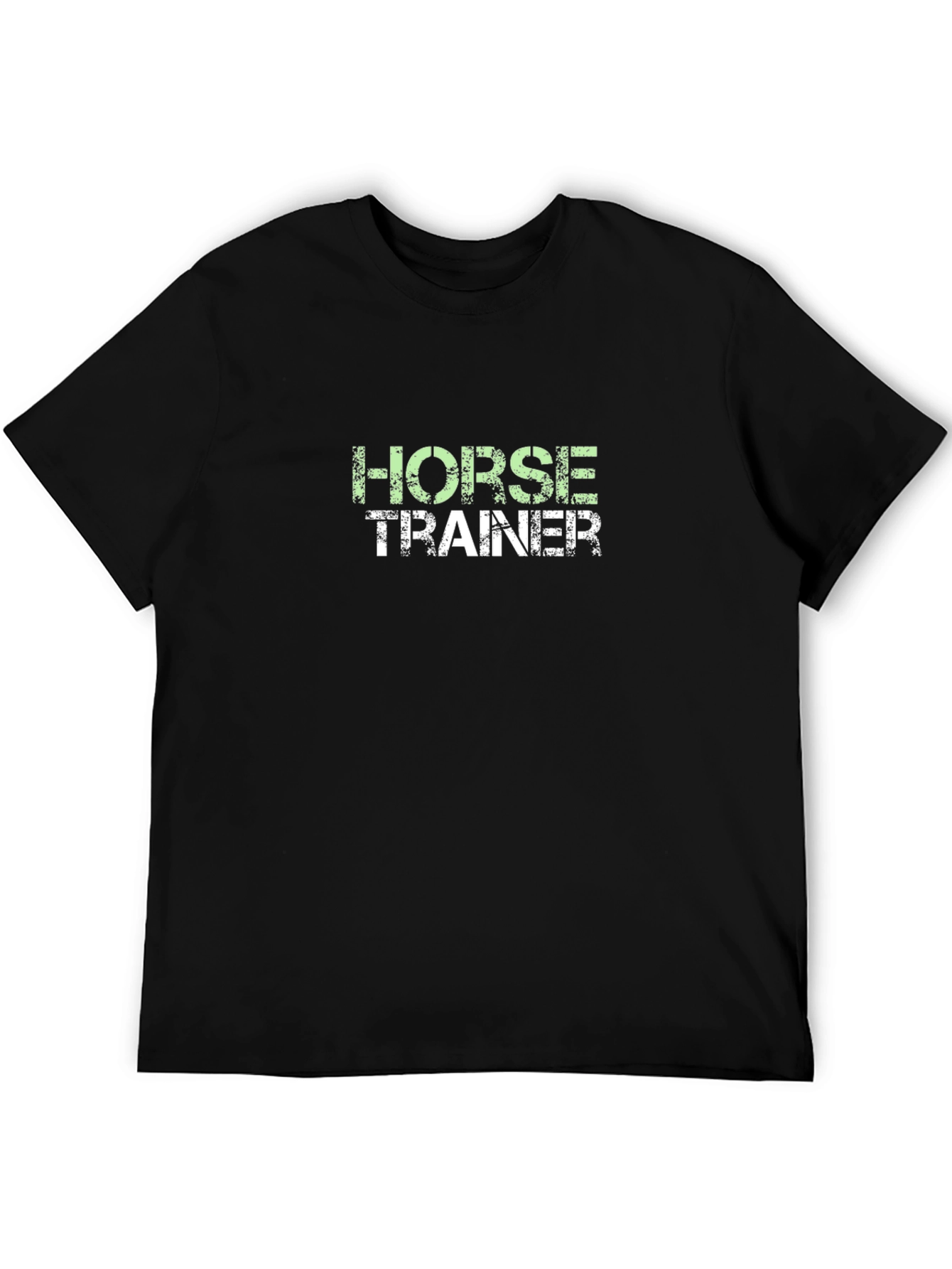Black Horse Trainer T-Shirt - Black Cotton Tee view 5