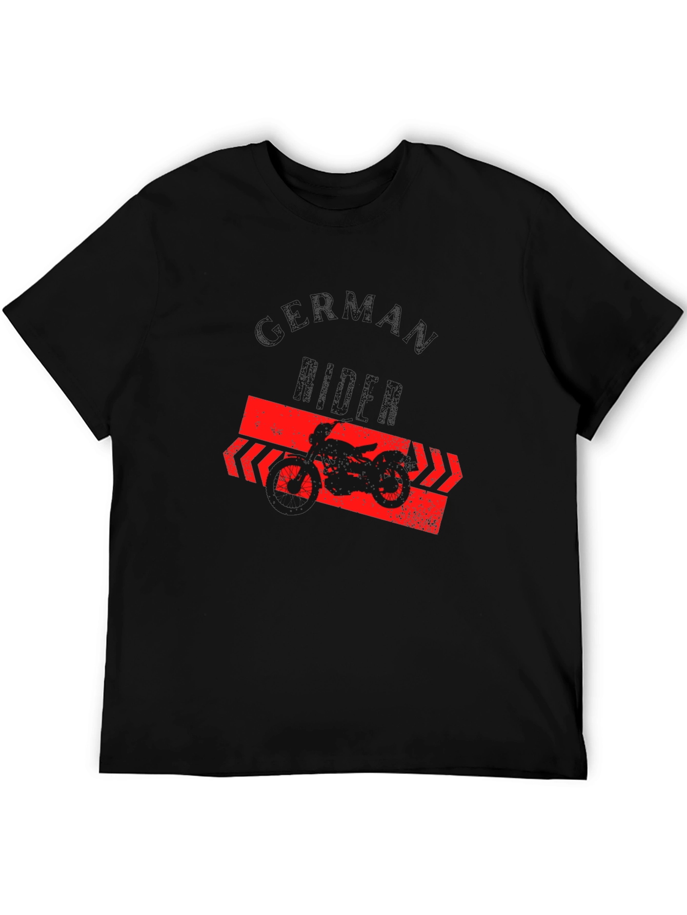 Black German Rider T-Shirt - Black, Motorcycle Graphic Tee view 5