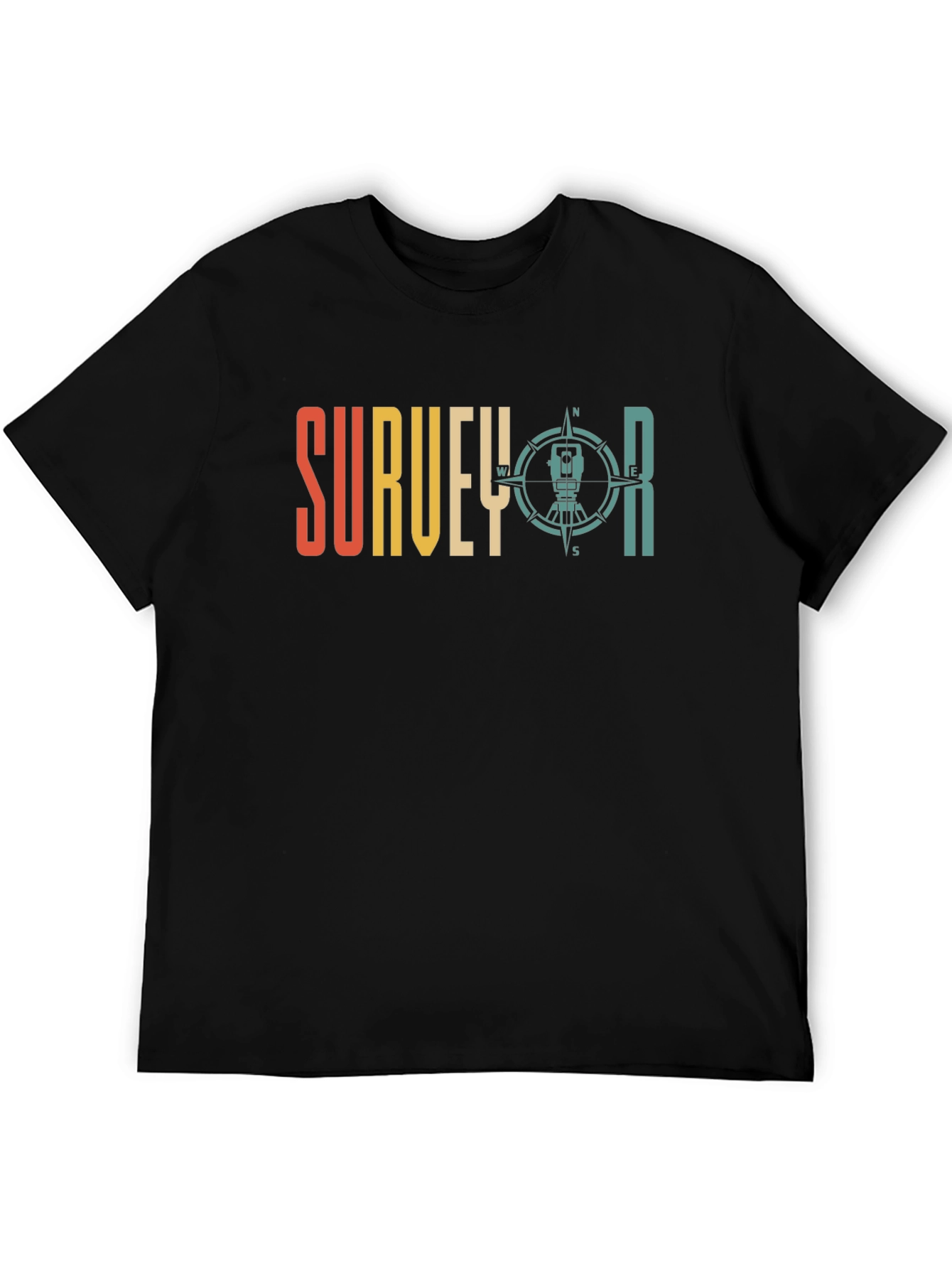 Surveyor Compass Graphic Tee - Black Crew Neck - 5