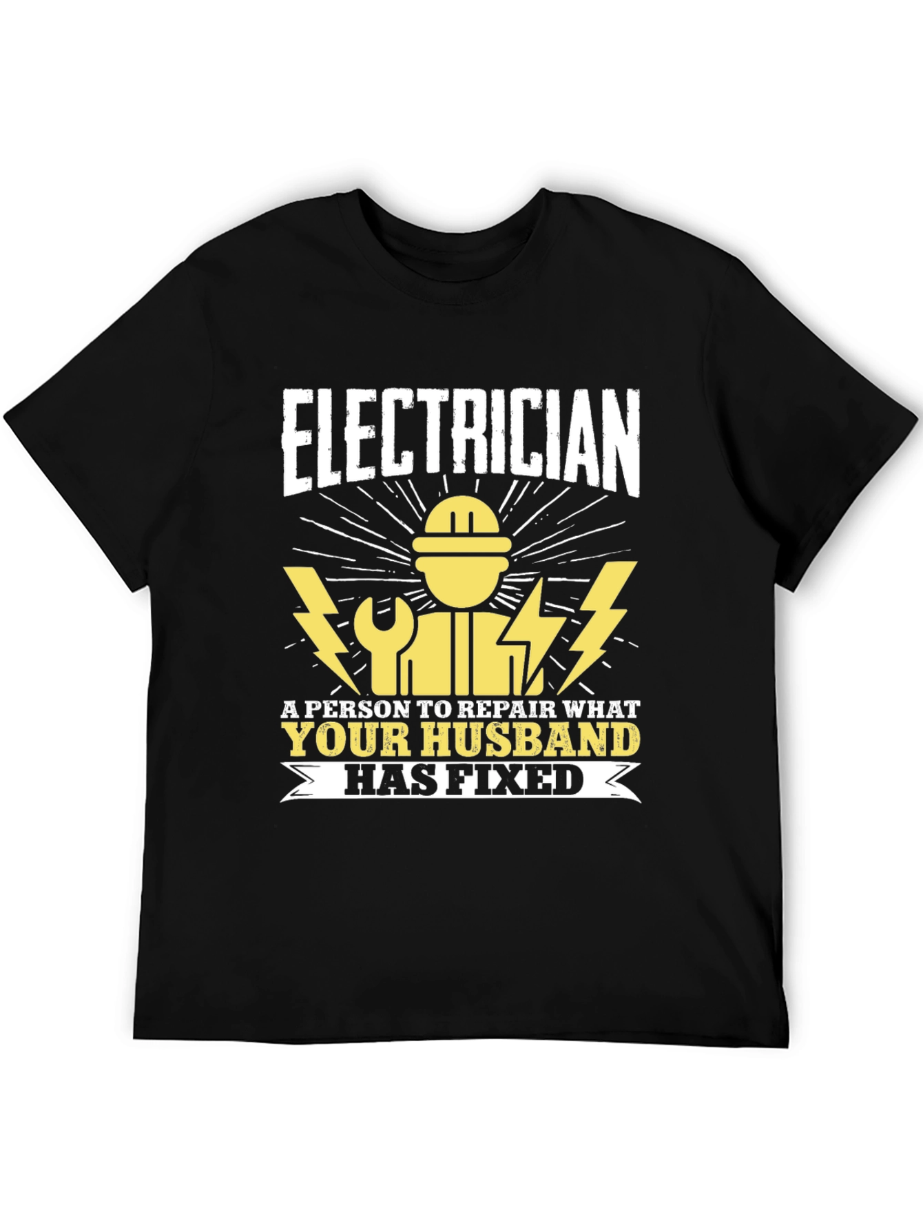 Black Electrician Humor T-Shirt view 5