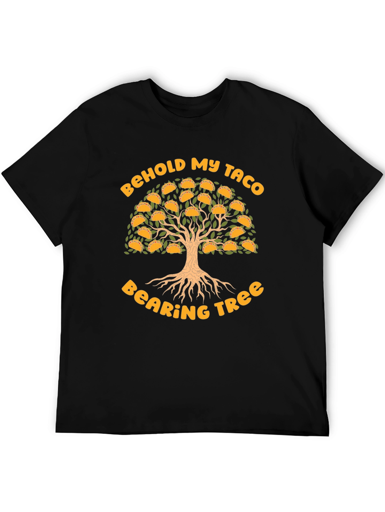 Black Behold My Taco Bearing Tree Graphic T-Shirt view 5
